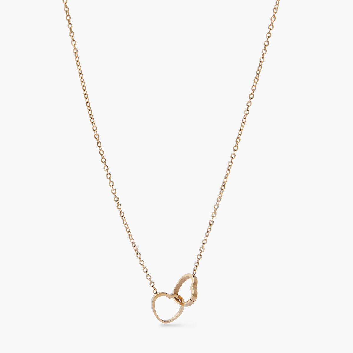 Collier cœur entremêlés acier inoxydable