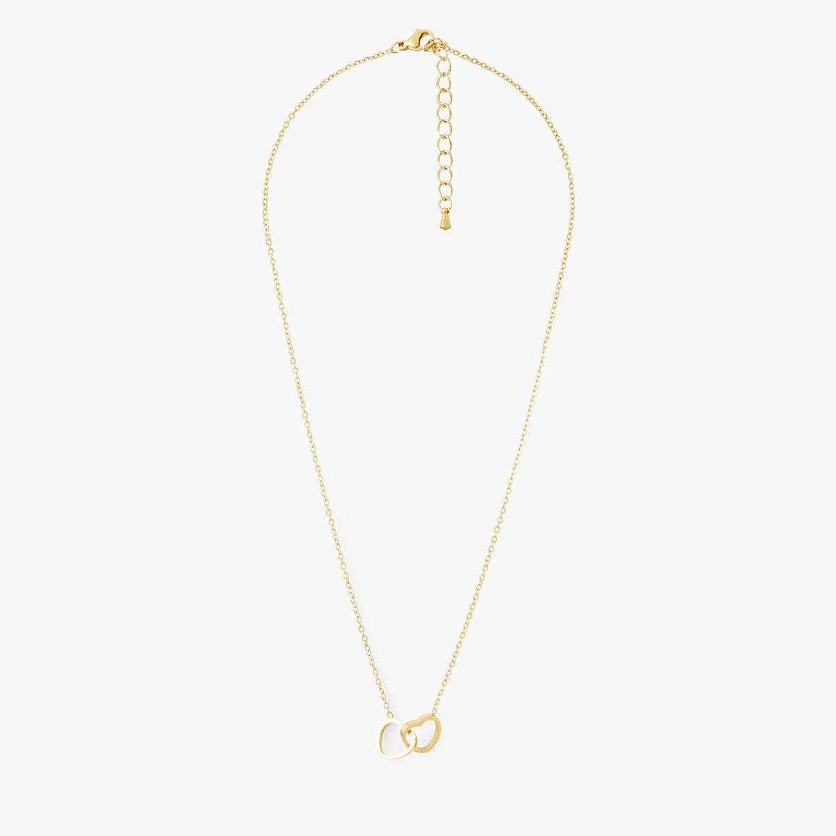 Collier cœur entremêlés acier inoxydable