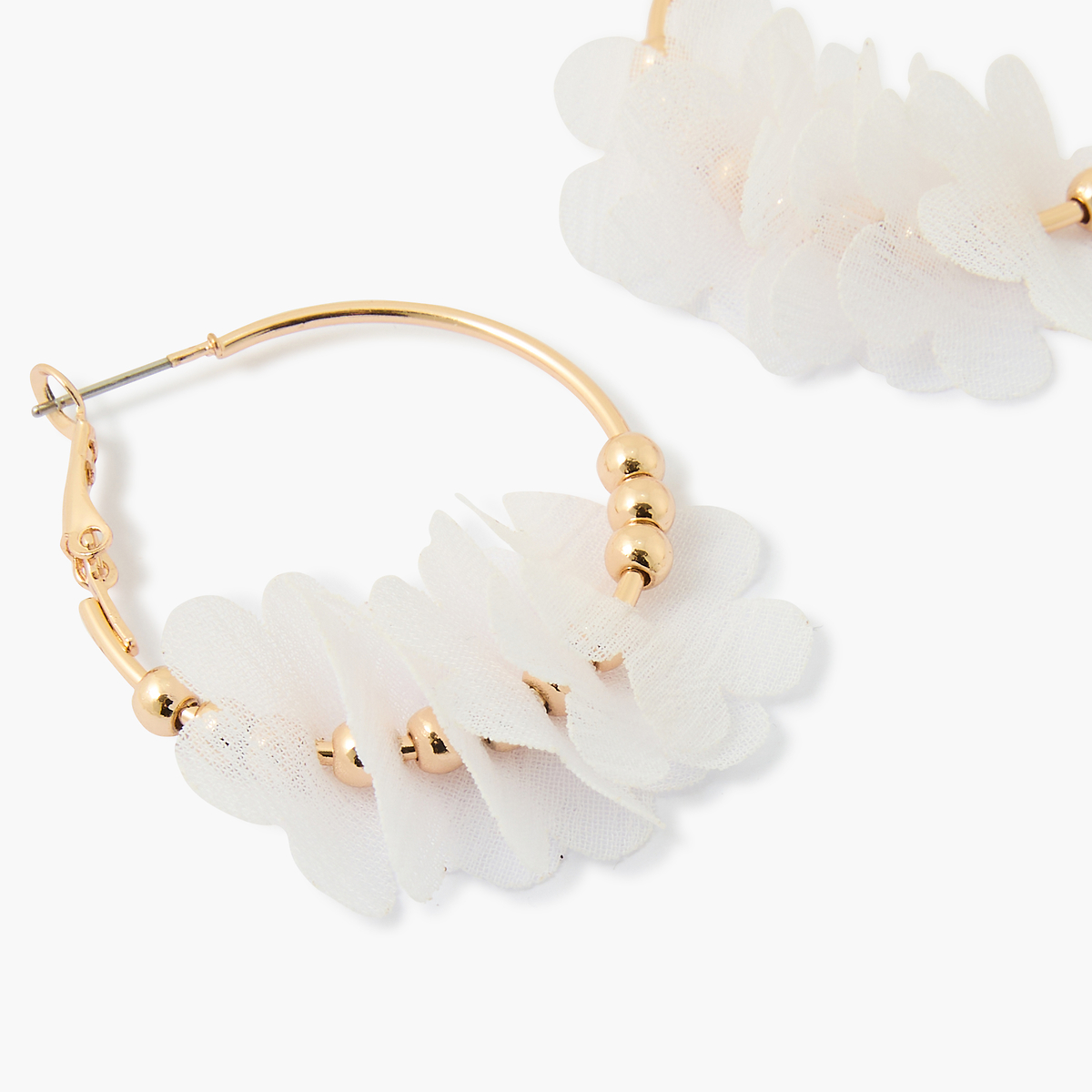 Créoles fleurs en tissu