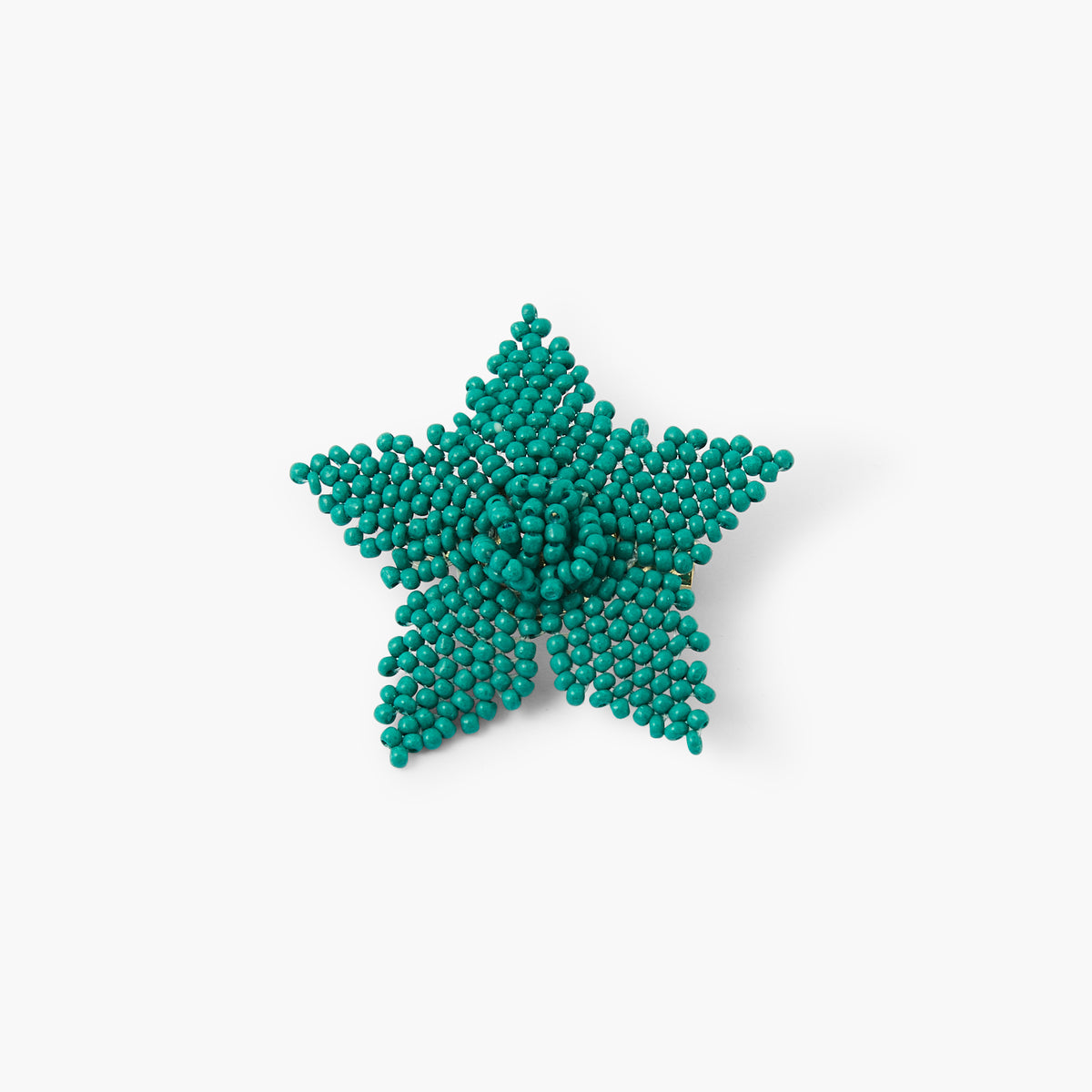 Broche fleur en perles de rocaille vert