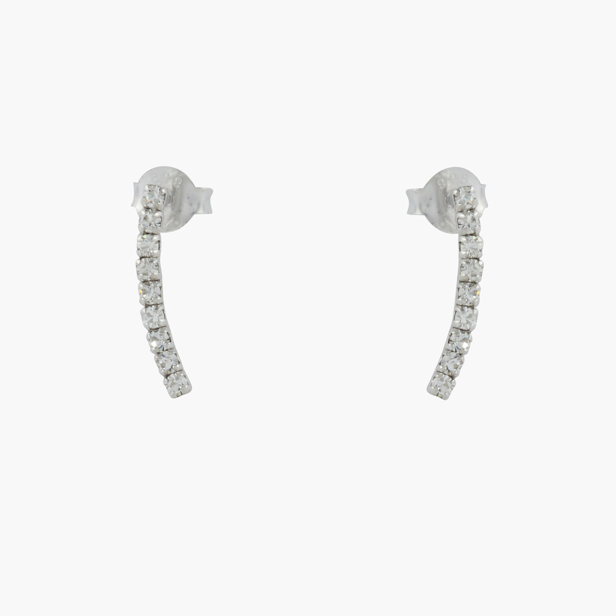 Puces d'oreilles barre strass Argent Garanti Silver Idol