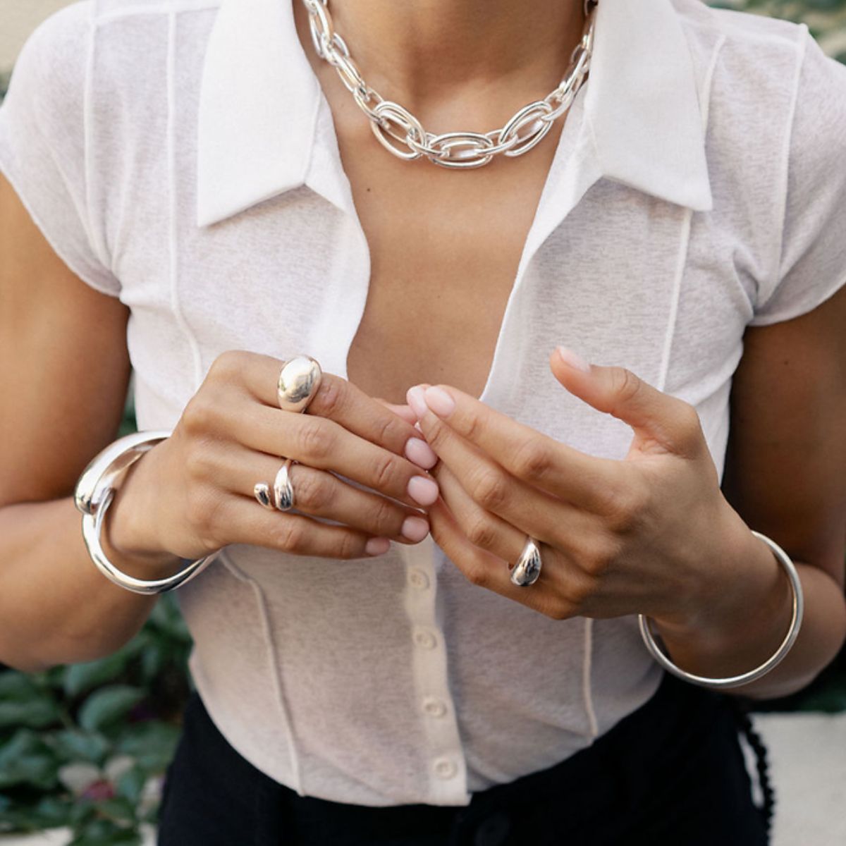 Set de 3 bagues argentées