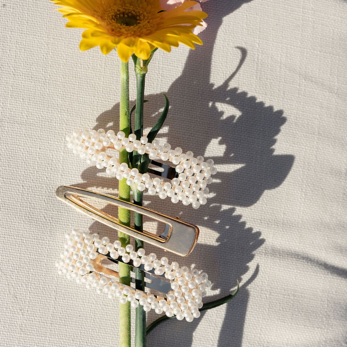 Set de 3 barrettes à perles