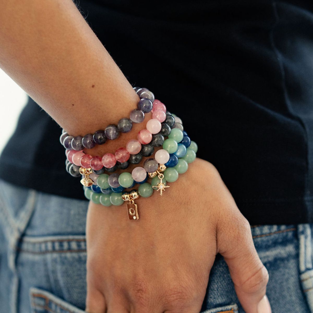 Bracelet élastique perles d'Agate