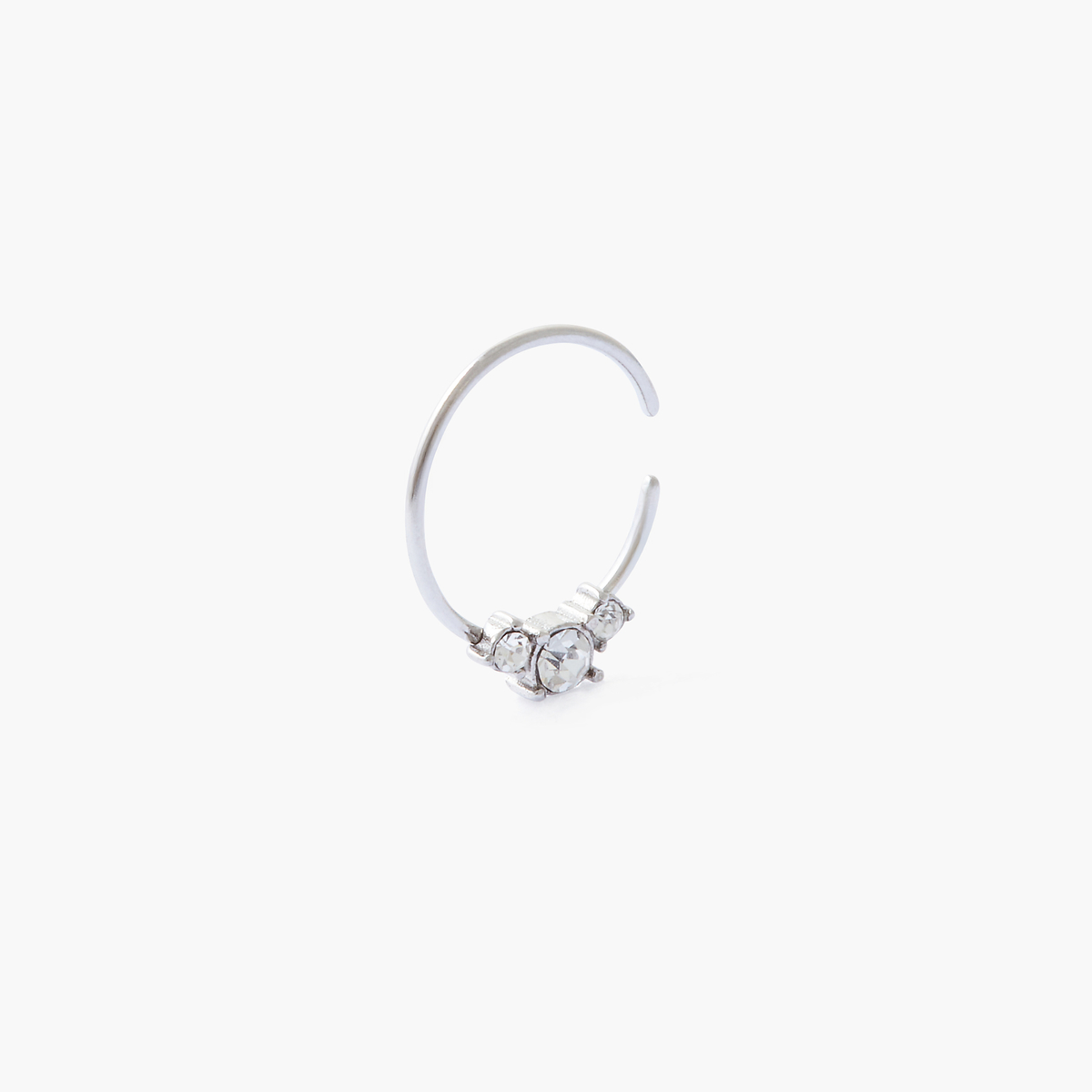 Piercing helix/tragus anneau 10 mm acier chirurgical et strass