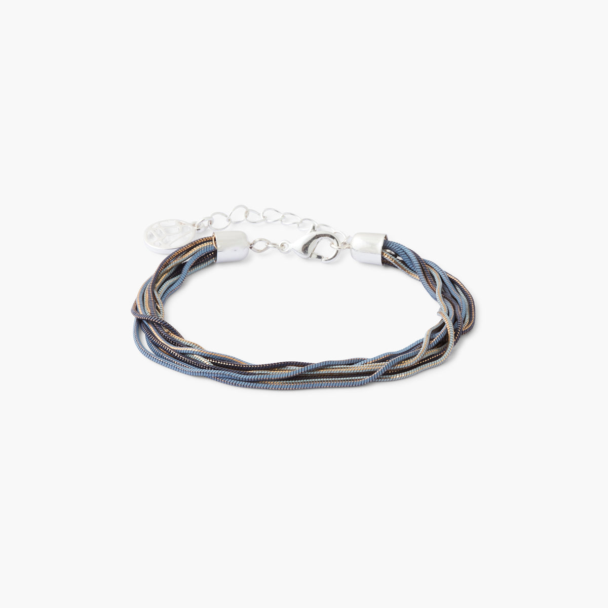 Bracelet multi rangs bleu et noir
