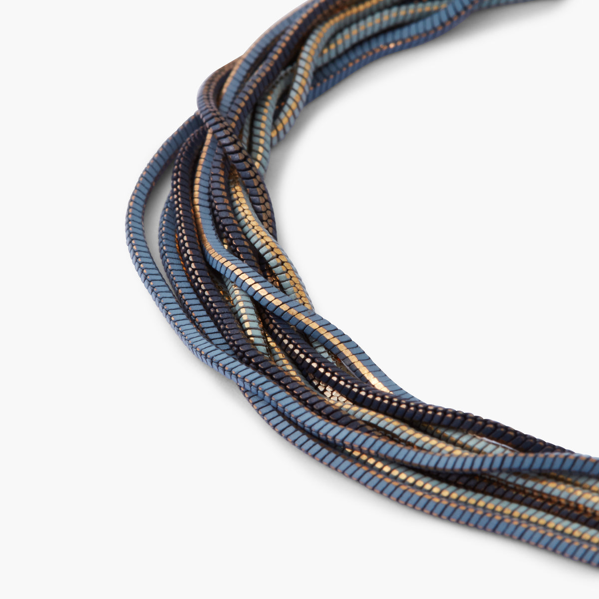 Bracelet multi rangs bleu et noir