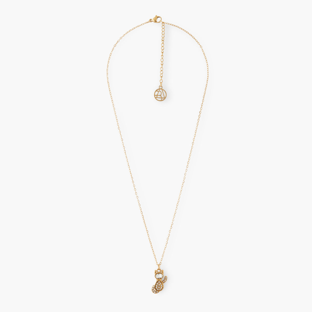 Collier family pendentif chat acier inoxydable