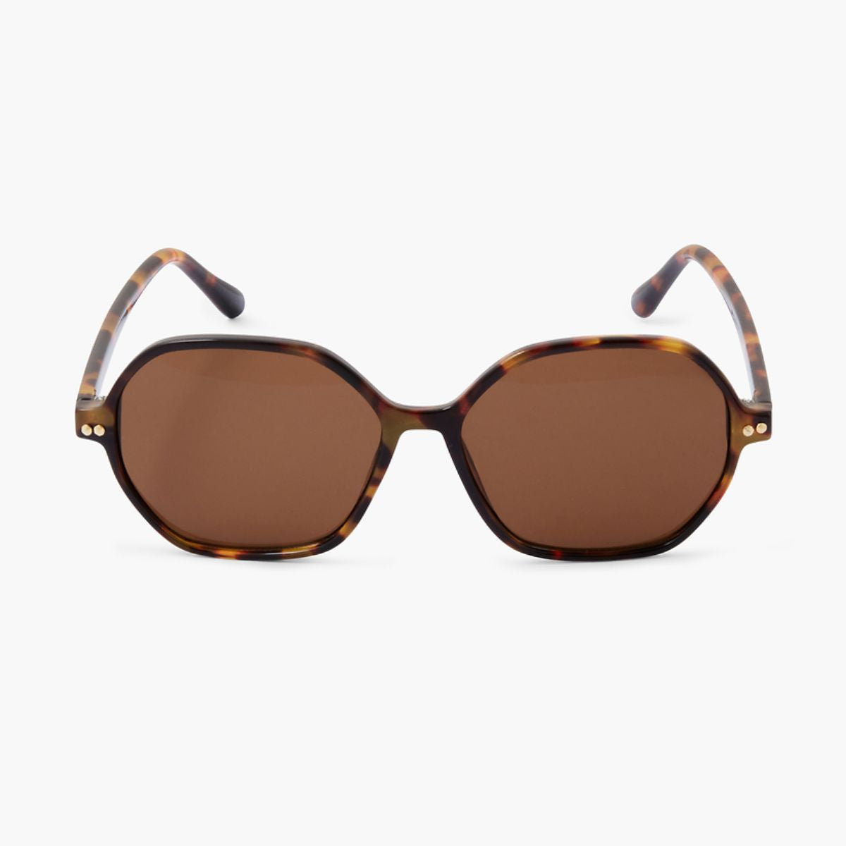 Lunettes de soleil marron écaille forme carrée - cat. UV3