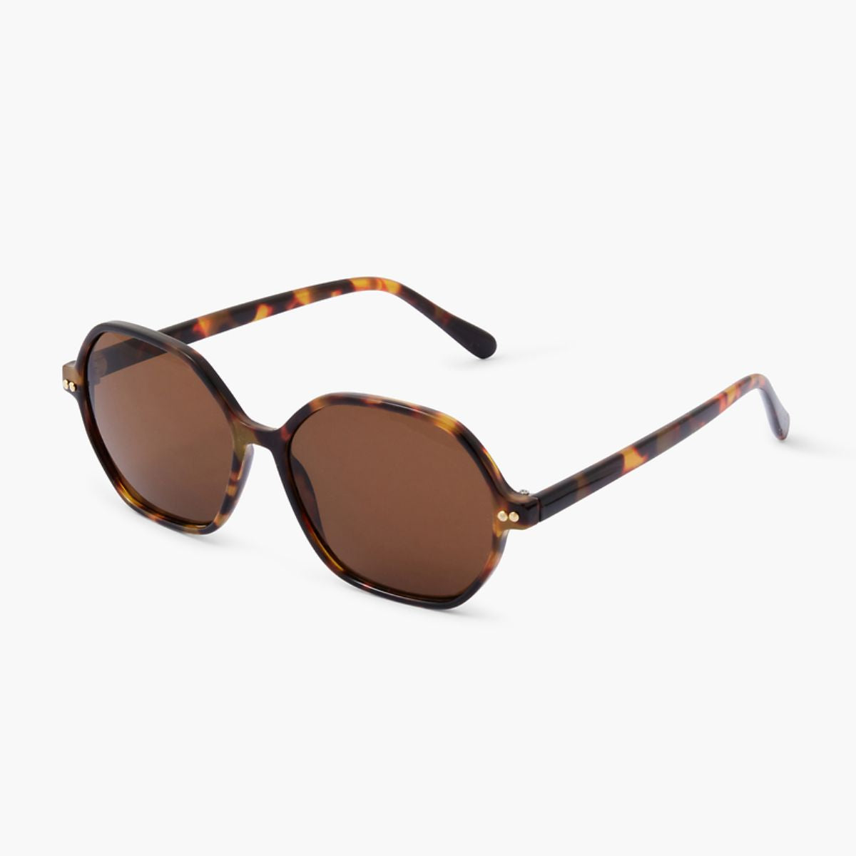 Lunettes de soleil marron écaille forme carrée - cat. UV3
