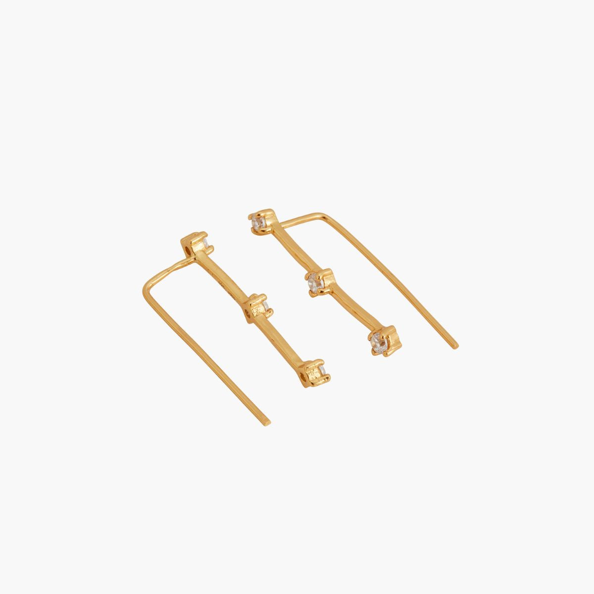 Bijoux d'oreilles argent garanti 925 doré avec strass de zircon