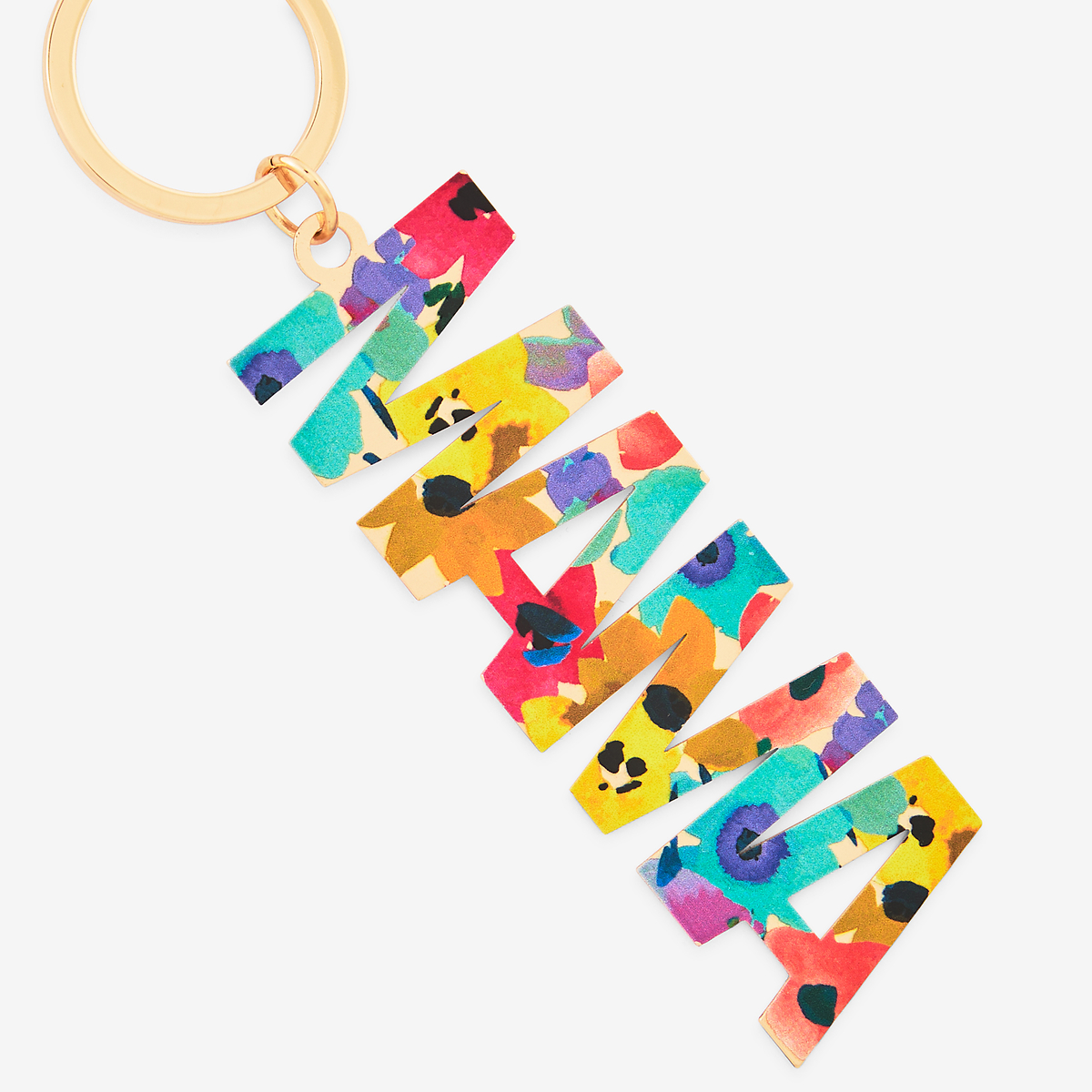 Porte-clés Mama imprimé fleurs multicolore