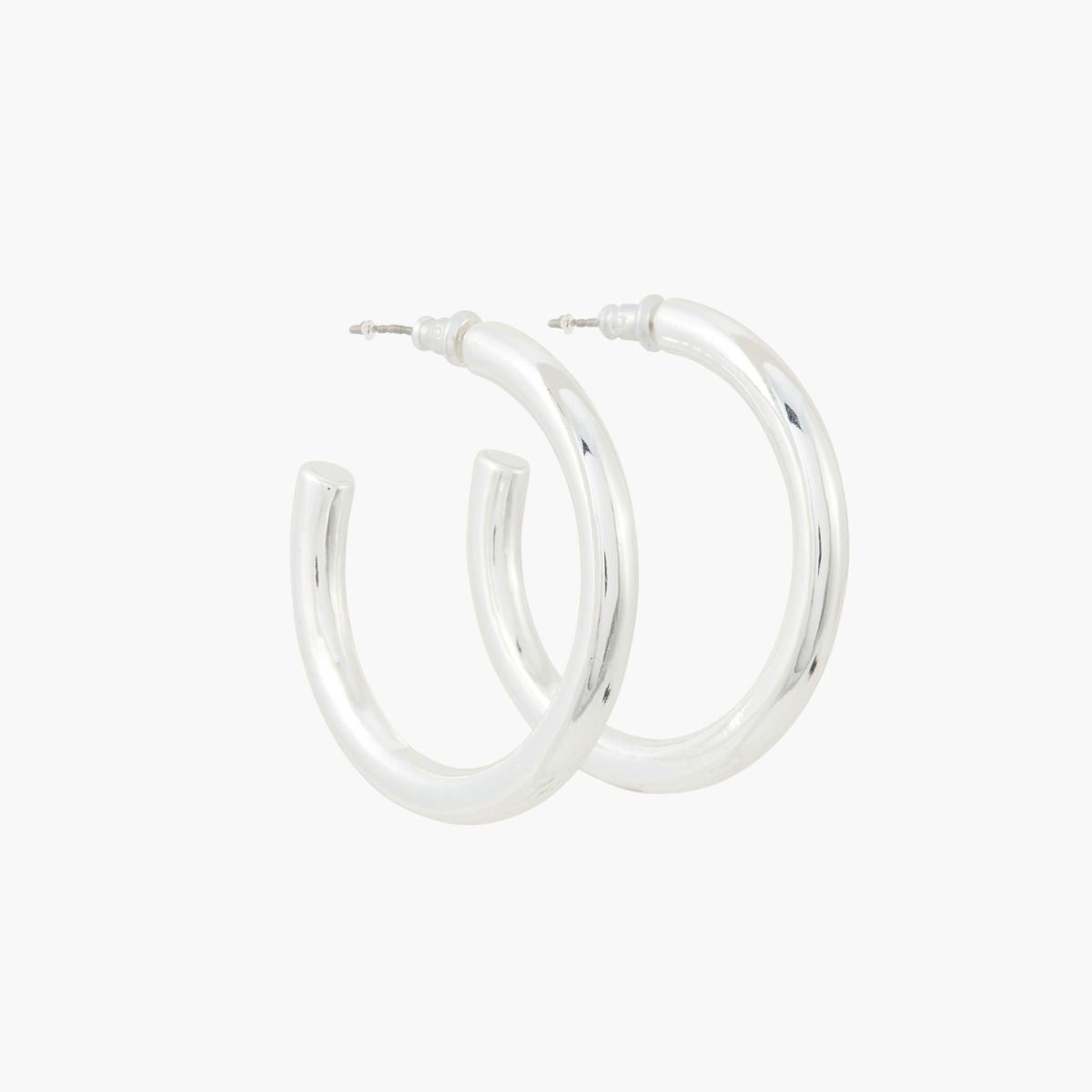 Créoles épaisses argentées 40mm