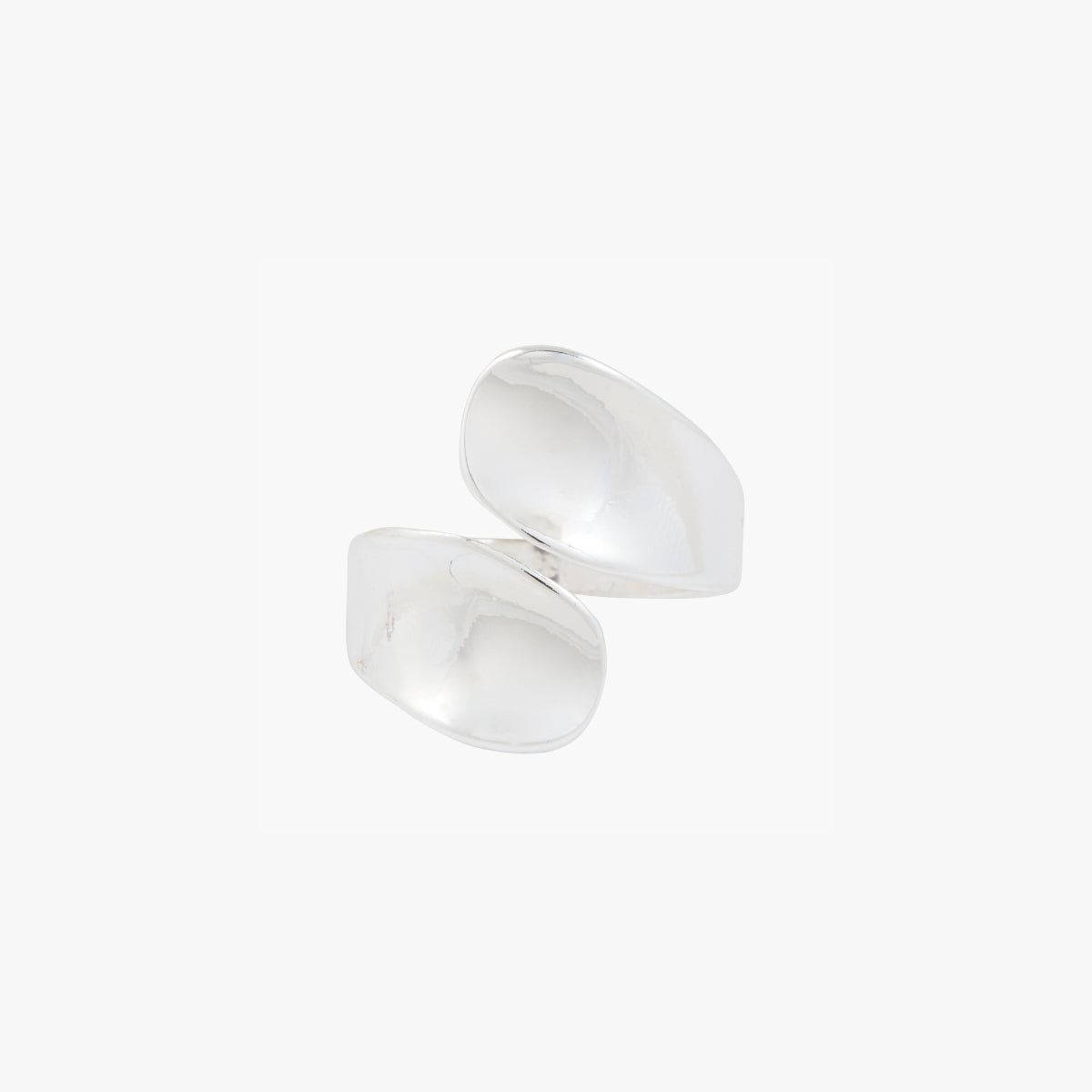 Bague ouverte torsadée argentée