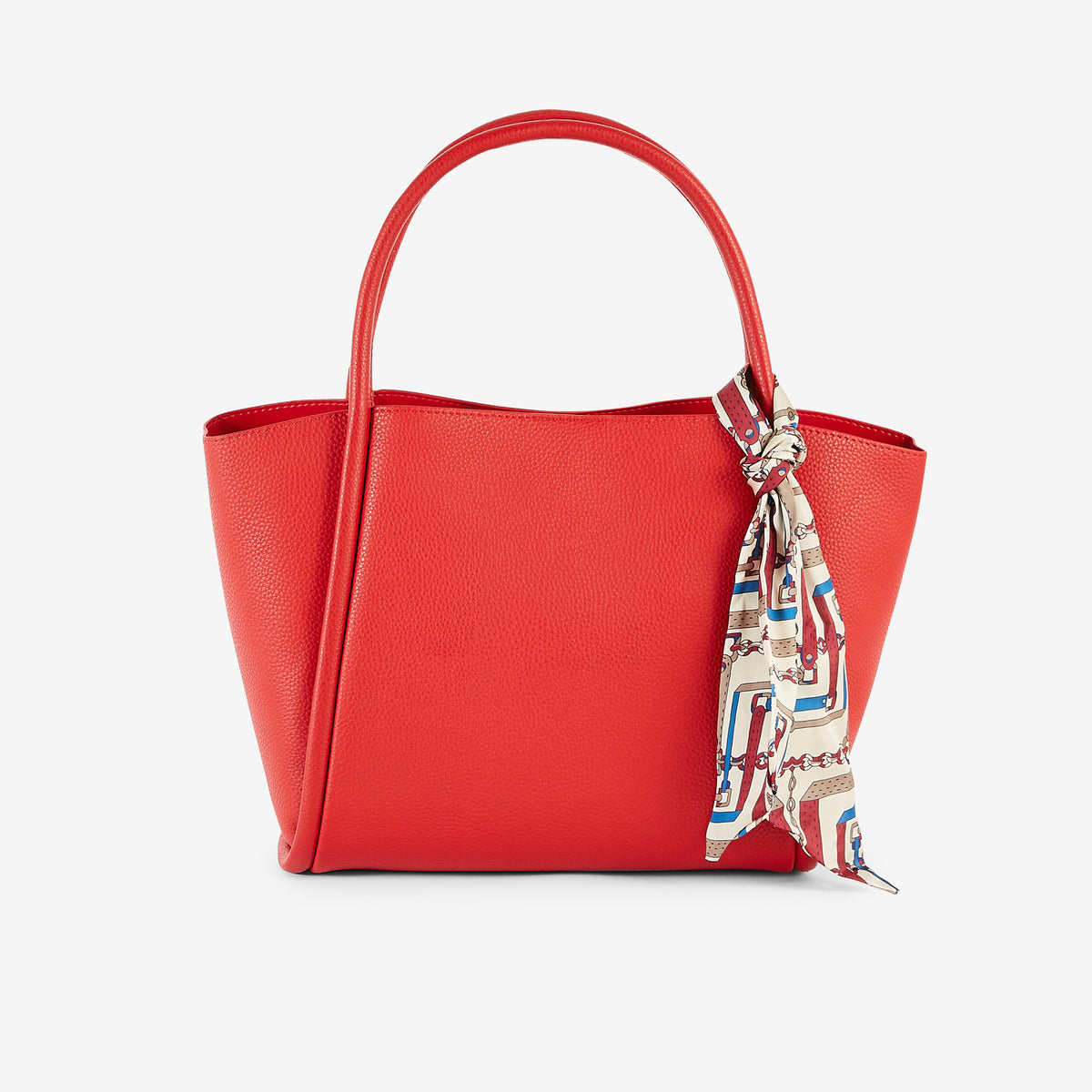 Cabas rouge avec foulard