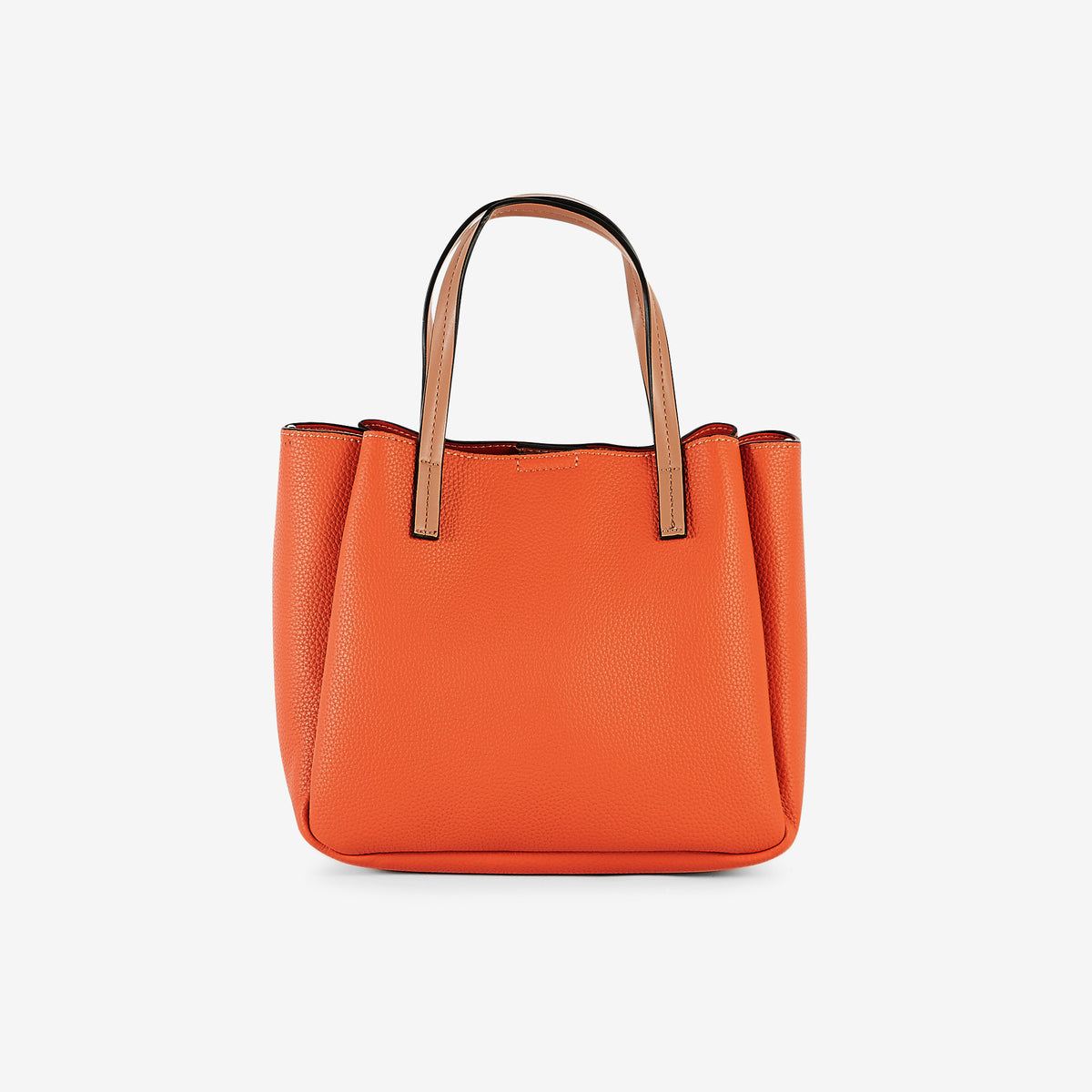 Sac à main effet grainé corail