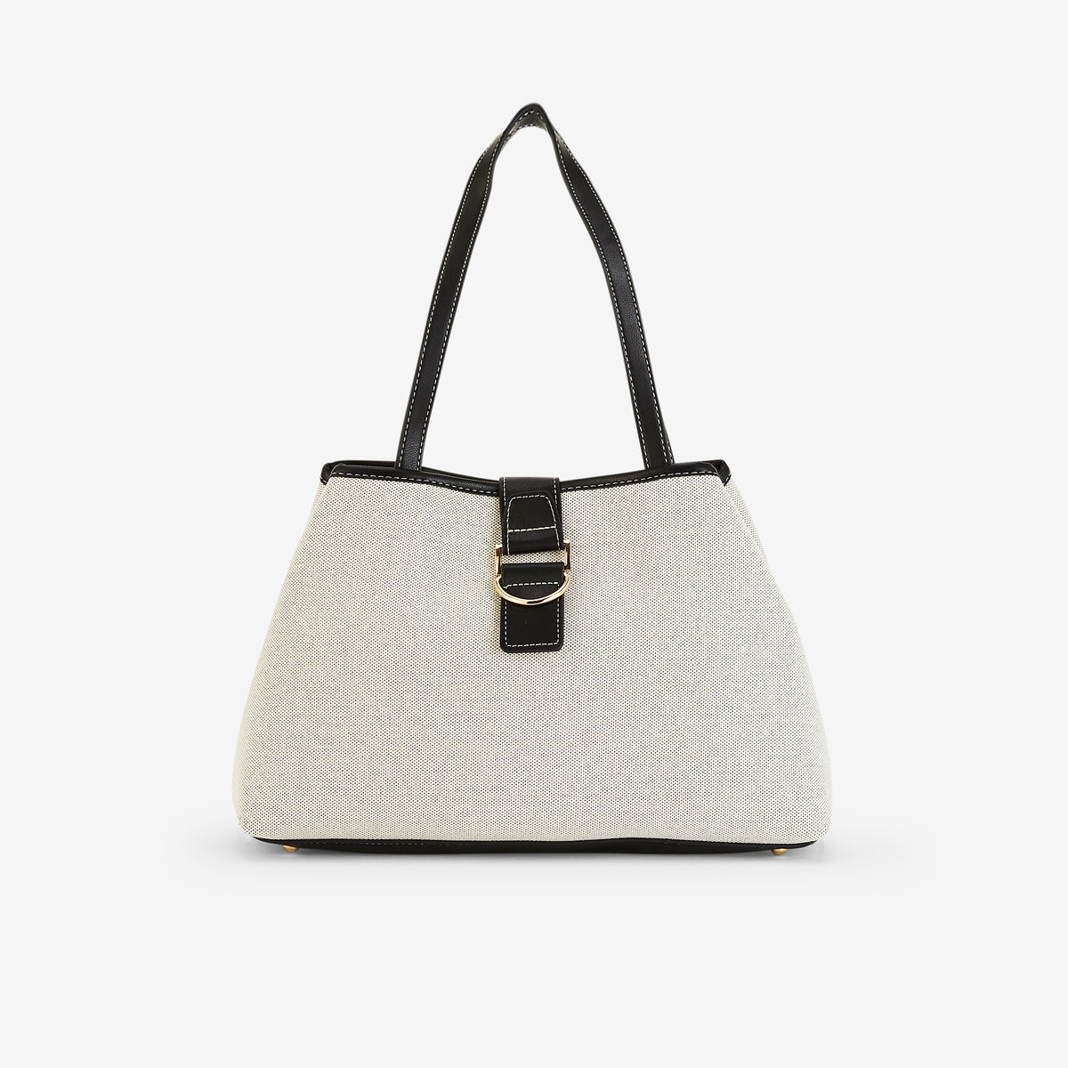 Sac trapèze porté épaule gris et noir