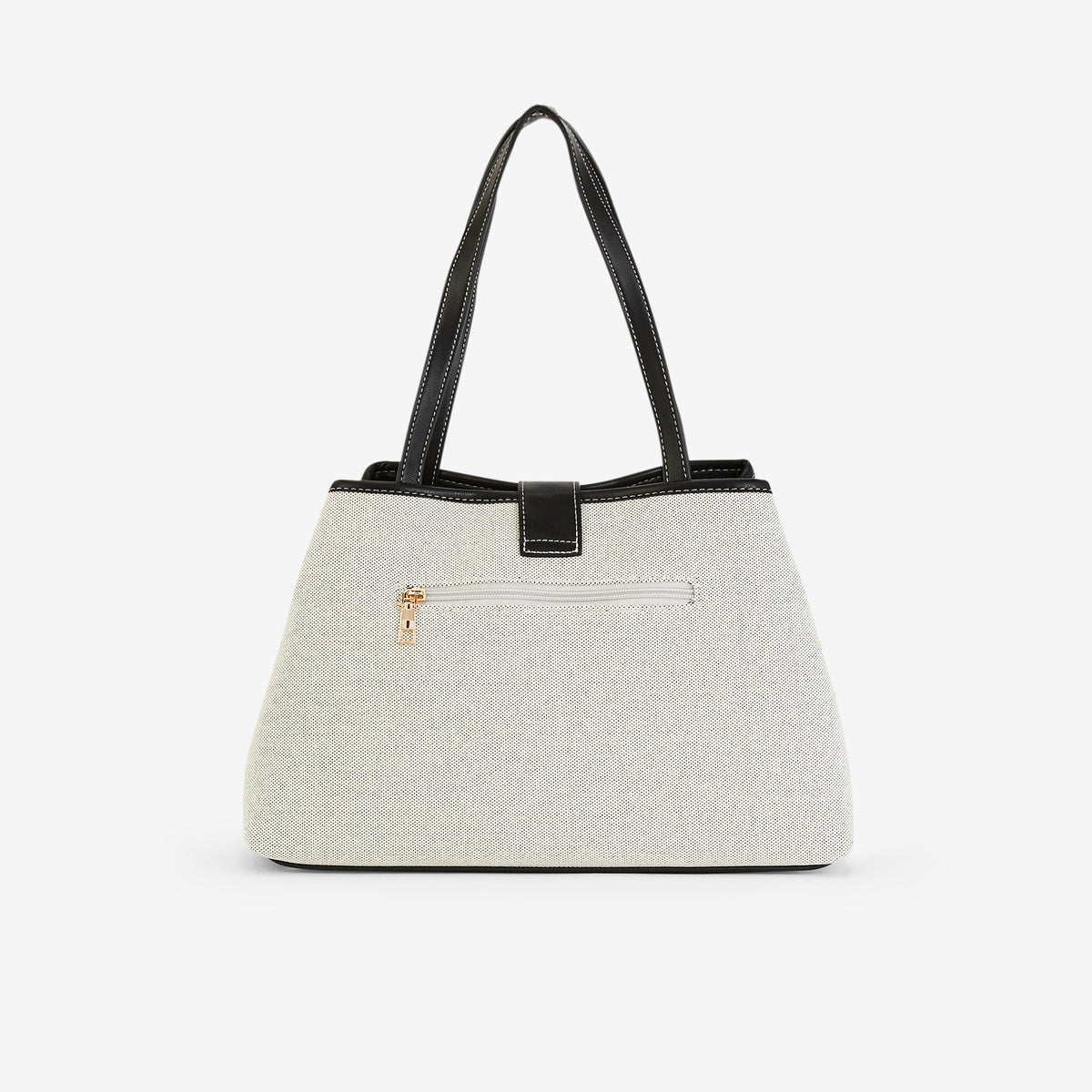 Sac trapèze porté épaule gris et noir