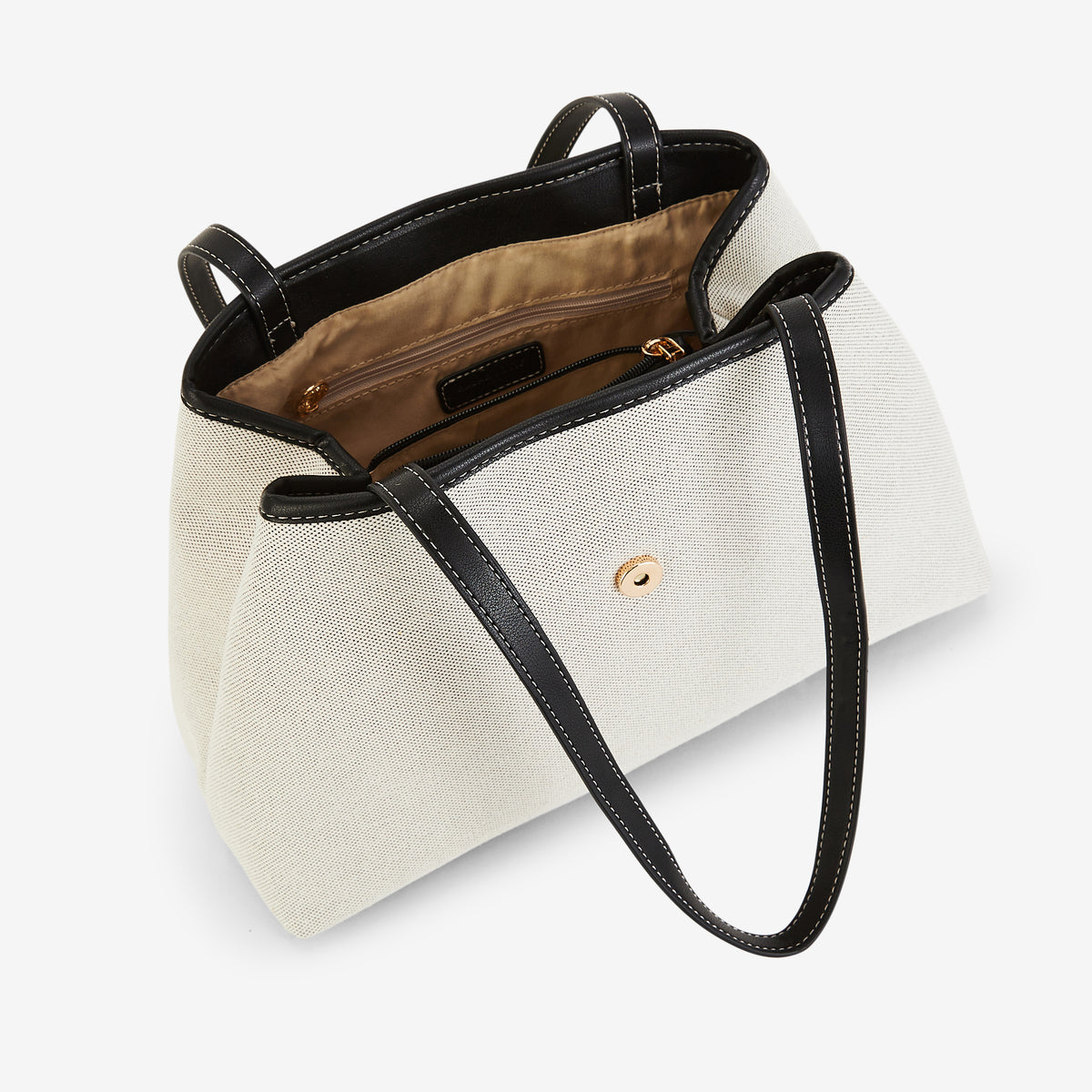 Sac trapèze porté épaule gris et noir