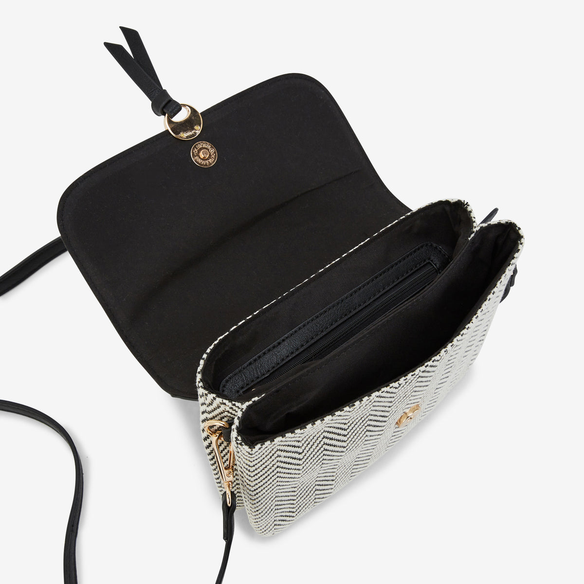 Sac à bandoulière bi-matière noir