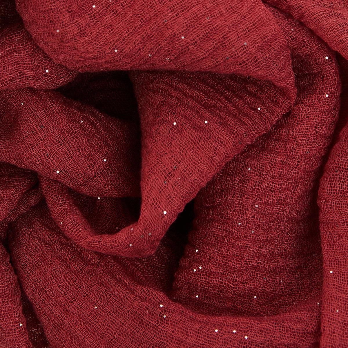 Foulard uni rouge paillettes