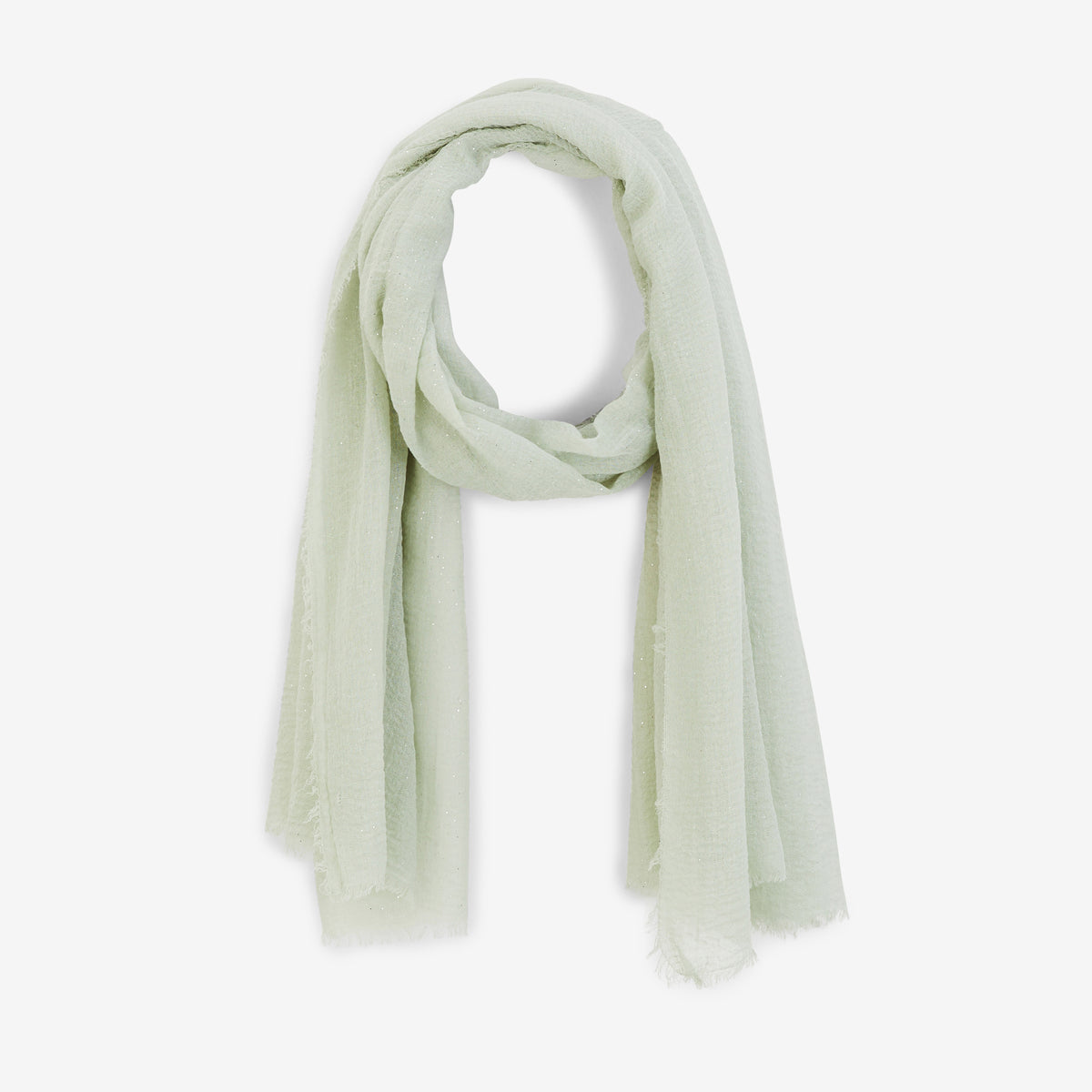 Foulard uni vert aqua et paillettes