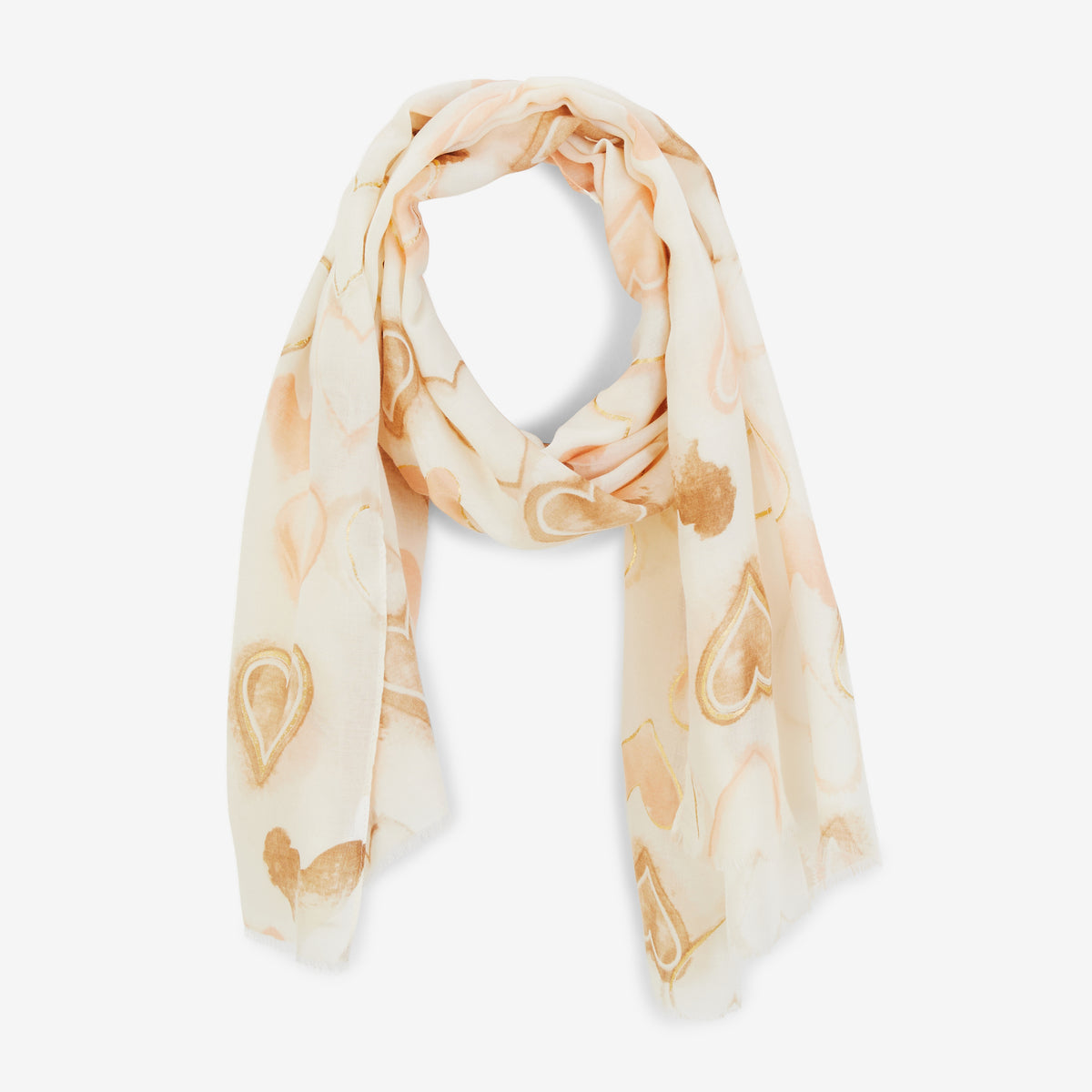Foulard cœur écru