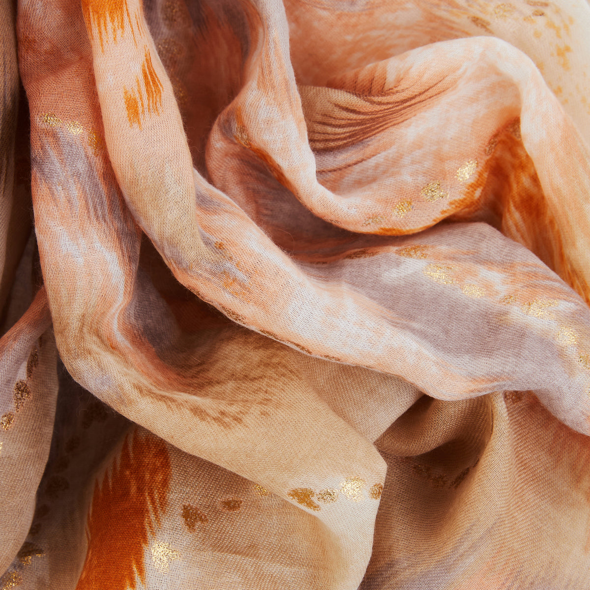 Foulard motifs abstraits orange