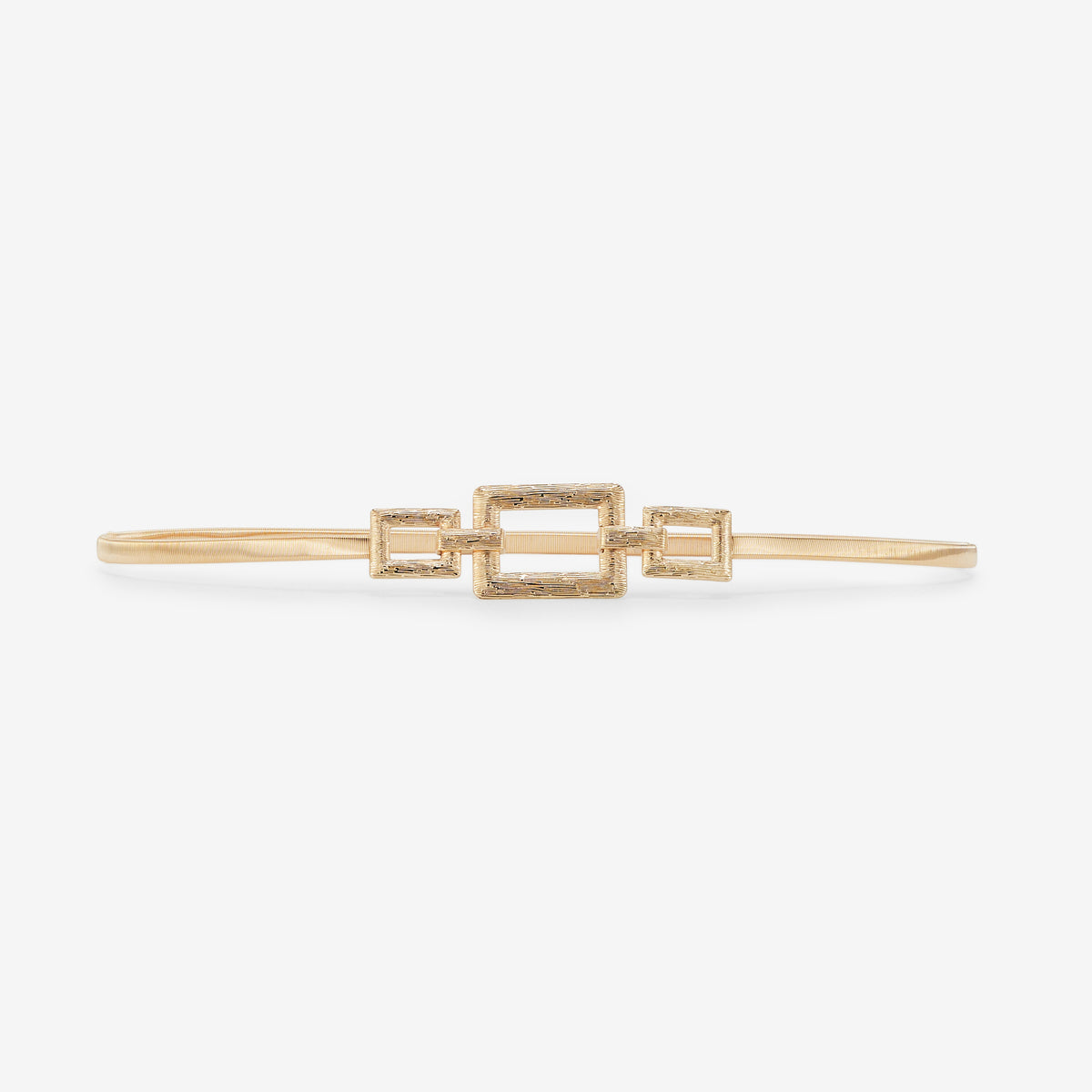 Ceinture élastique triple boucles rectangles