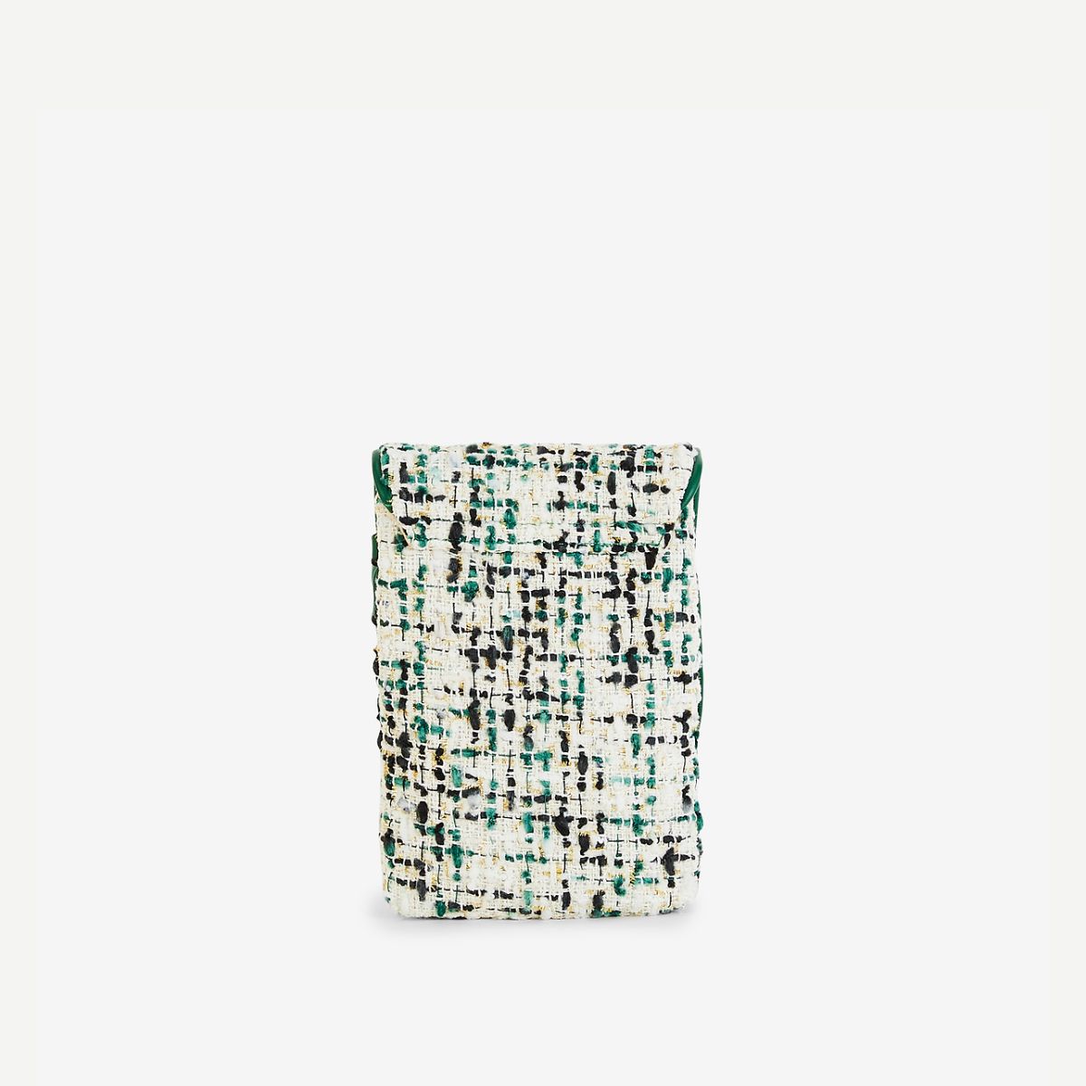 Pochette de téléphone en tweed vert