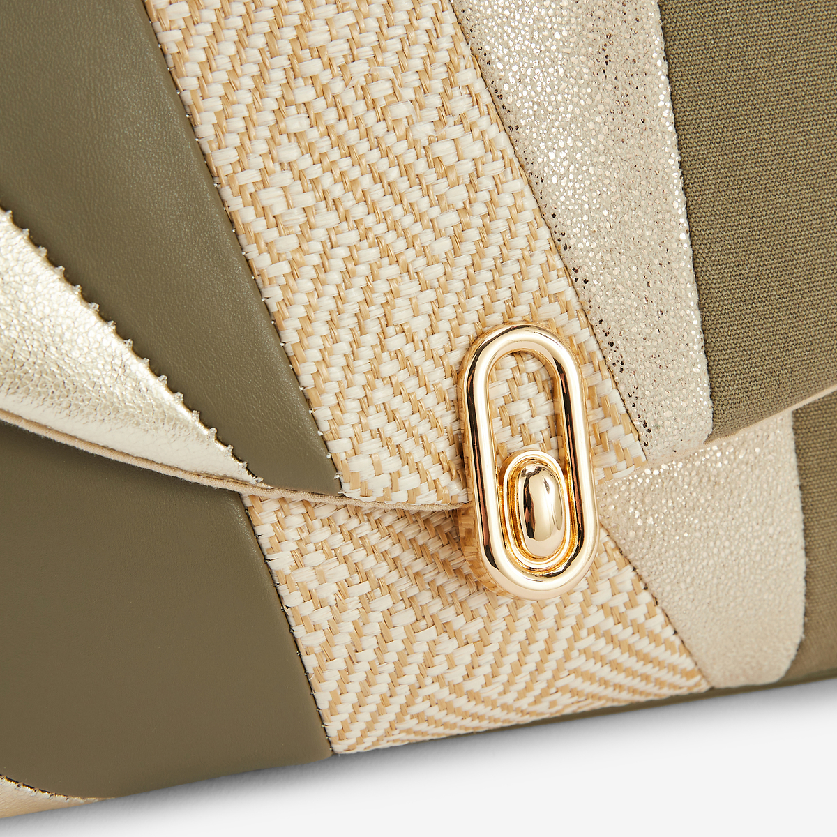 Sac à bandoulière patchwork kaki
