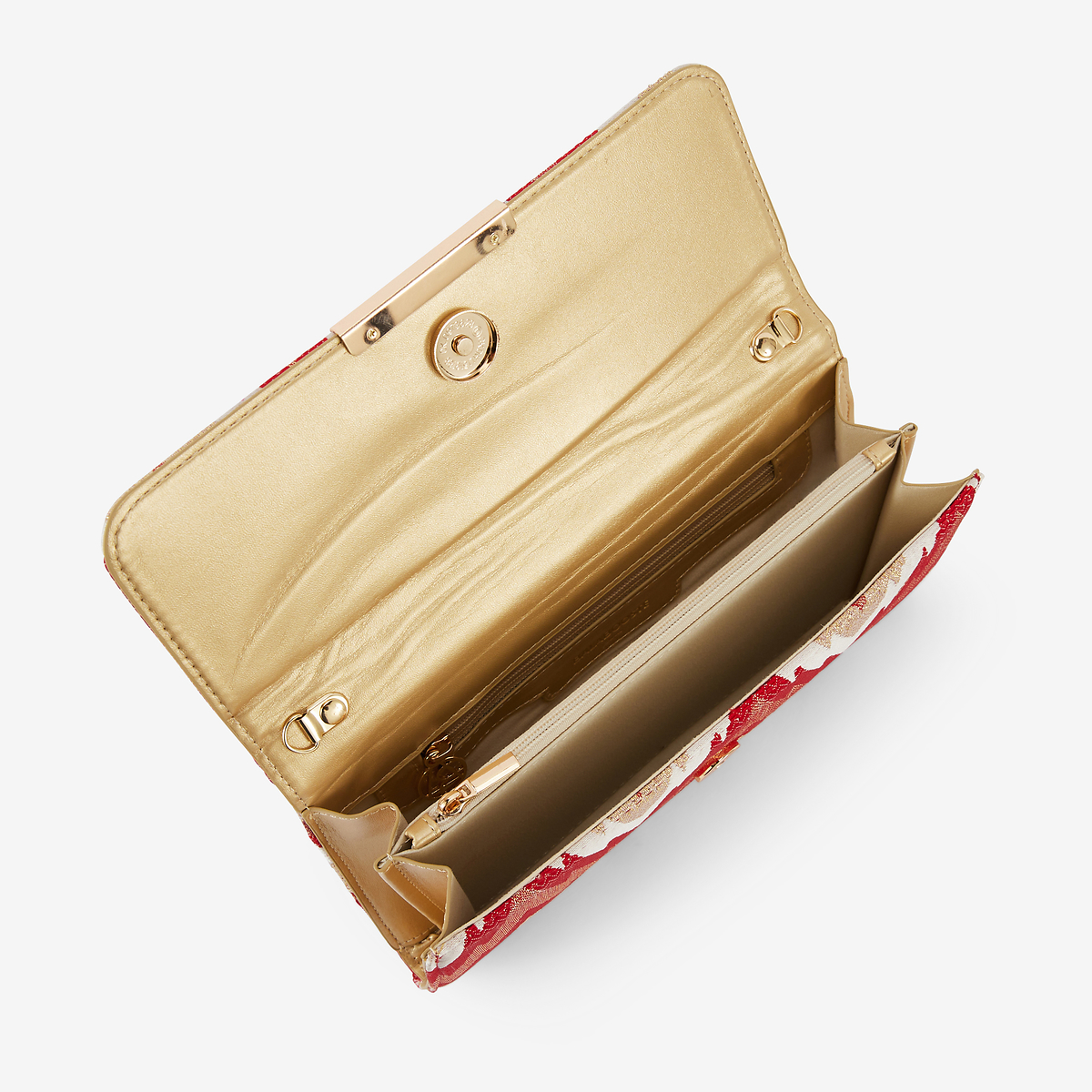 Pochette de soirée motifs zigzag corail