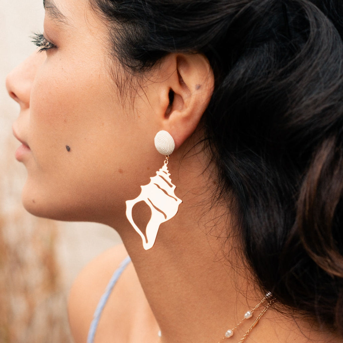 Boucles d'oreilles coquillages dorés