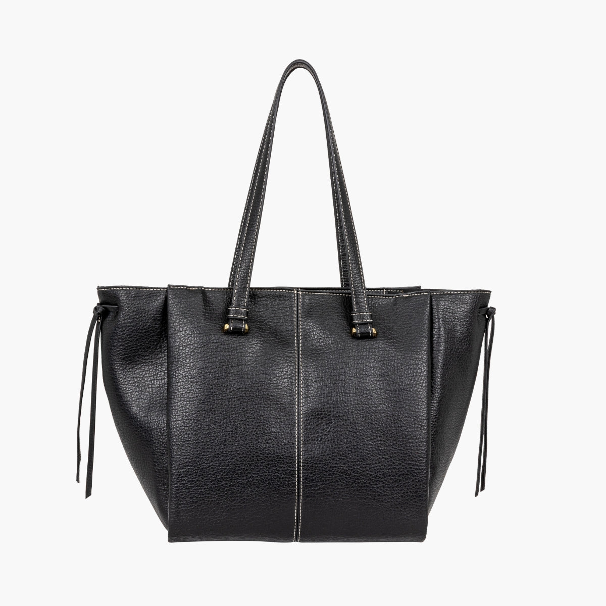 Cabas trapèze effet grainé noir