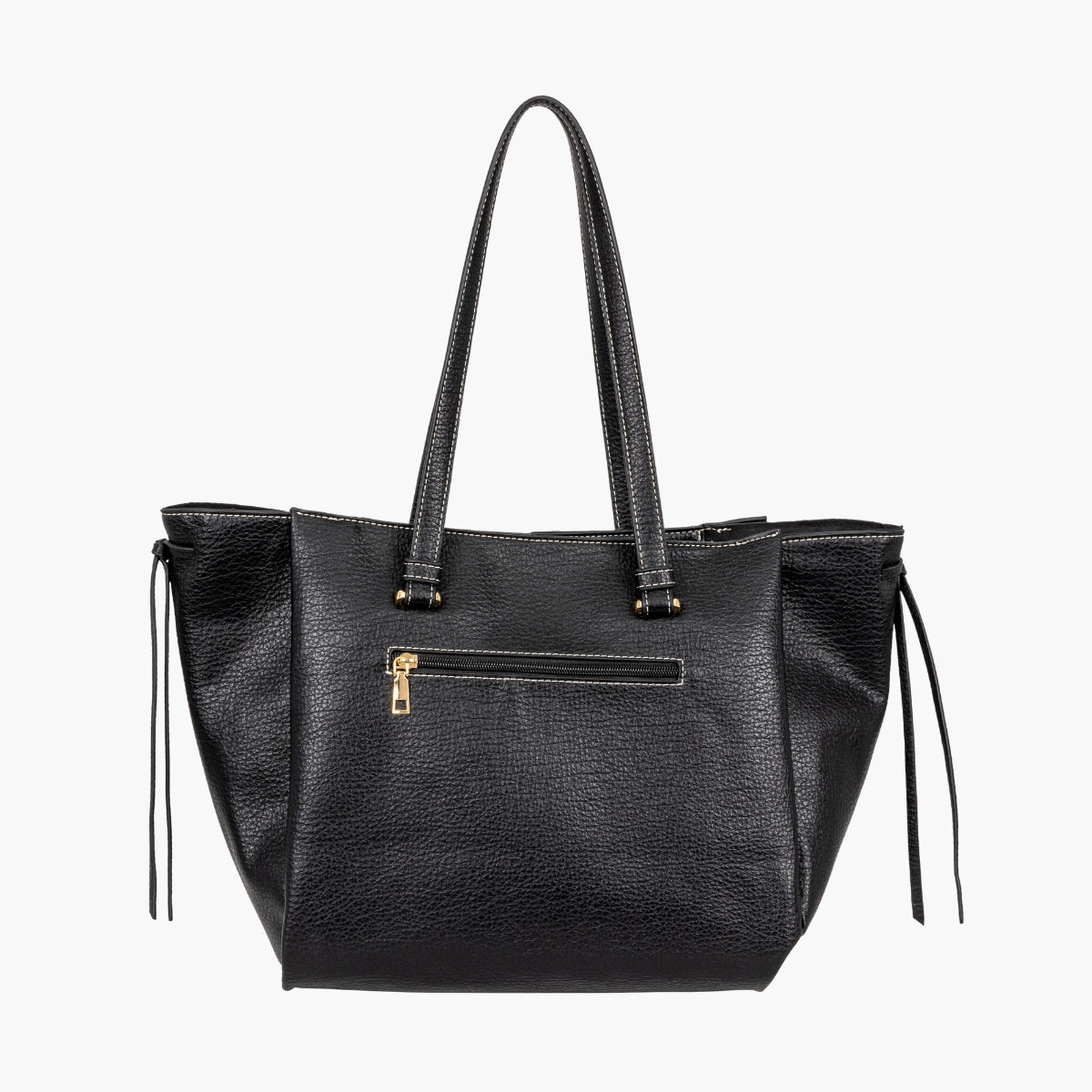 Cabas trapèze effet grainé noir