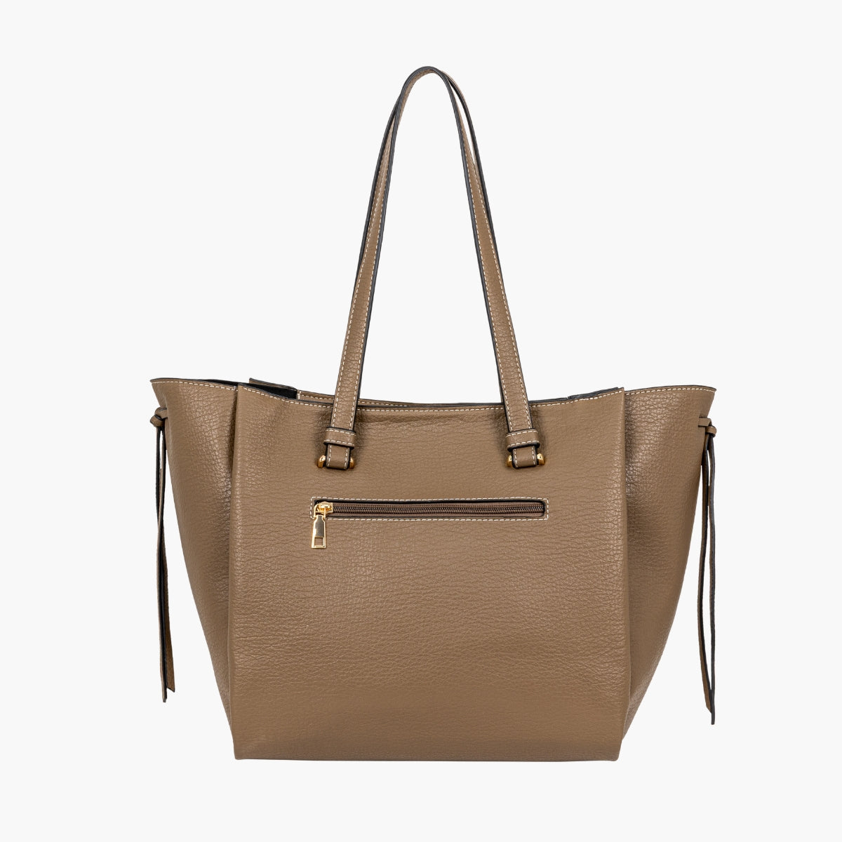 Cabas trapèze effet grainé taupe