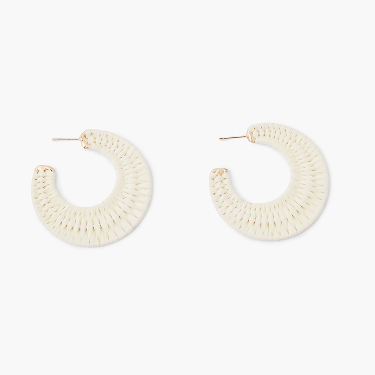 Créoles tissées en raphia ivoire