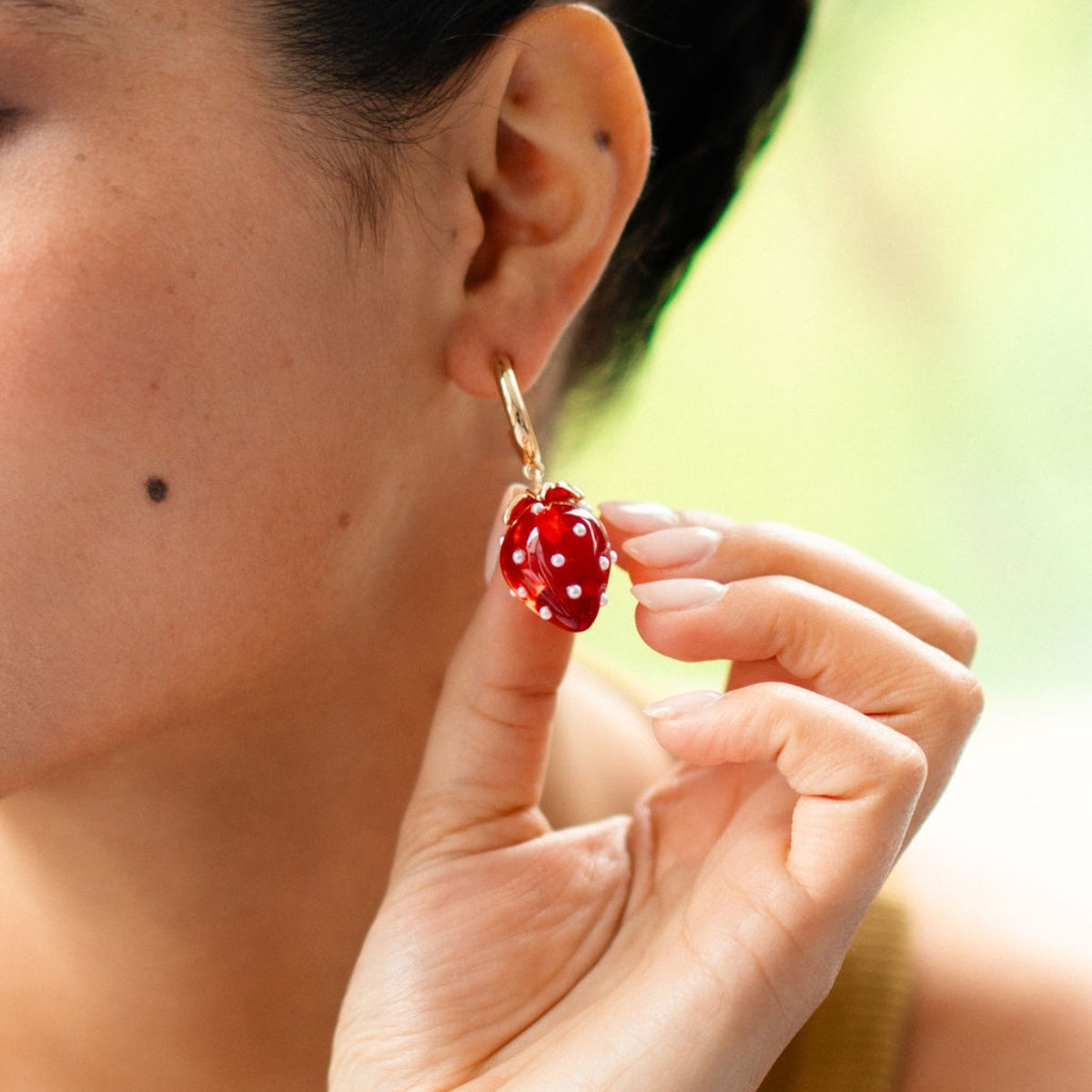 Boucles d'oreilles pendantes fraises