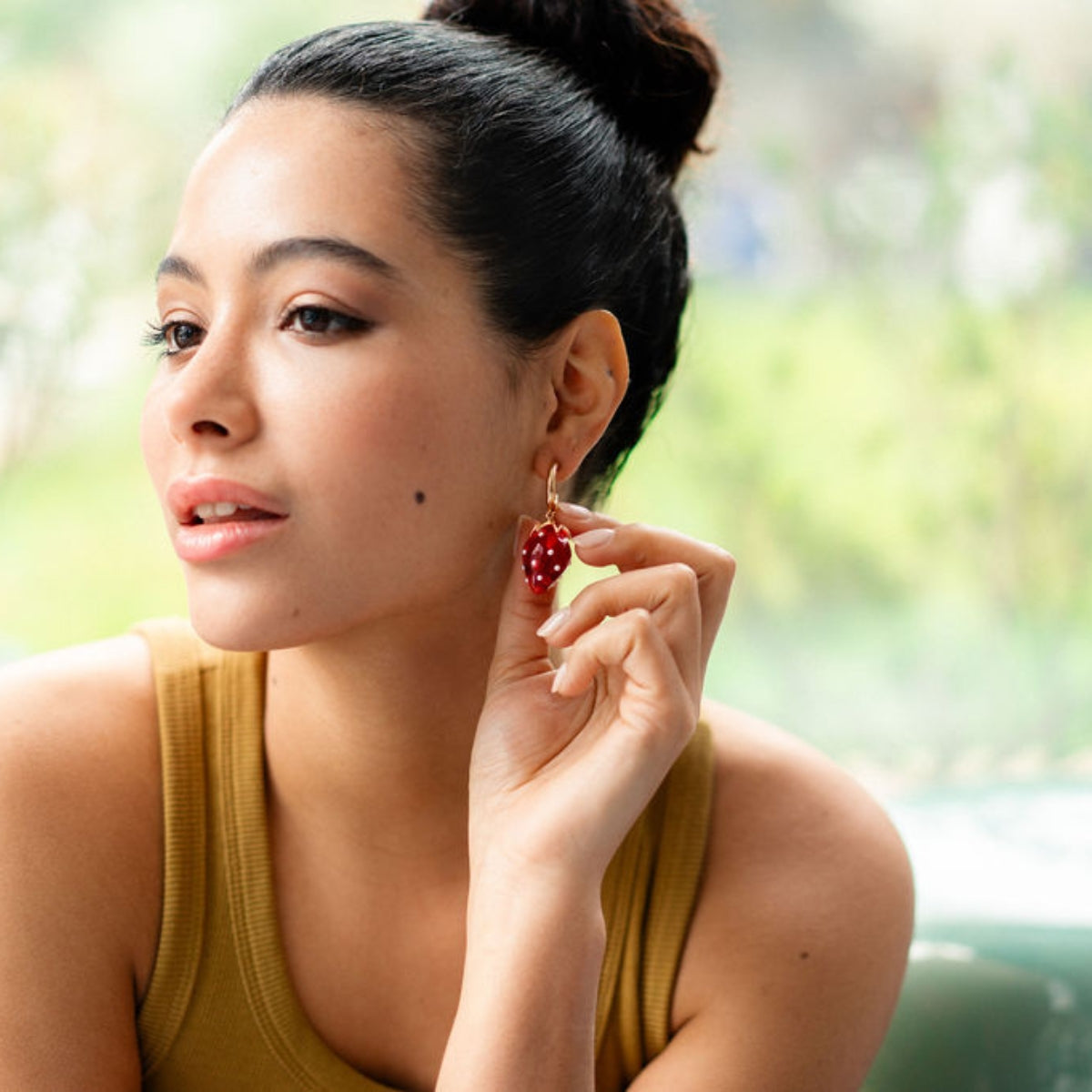 Boucles d'oreilles pendantes fraises