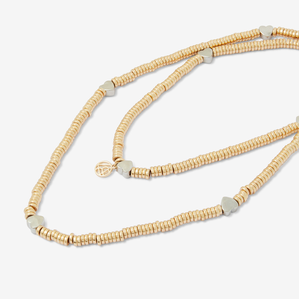 Collier 2 en 1 perles fantaisie doré