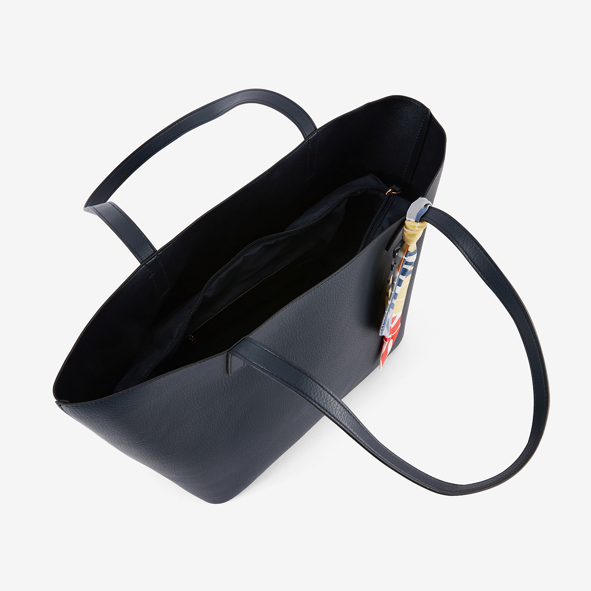 Cabas bleu marine avec foulard