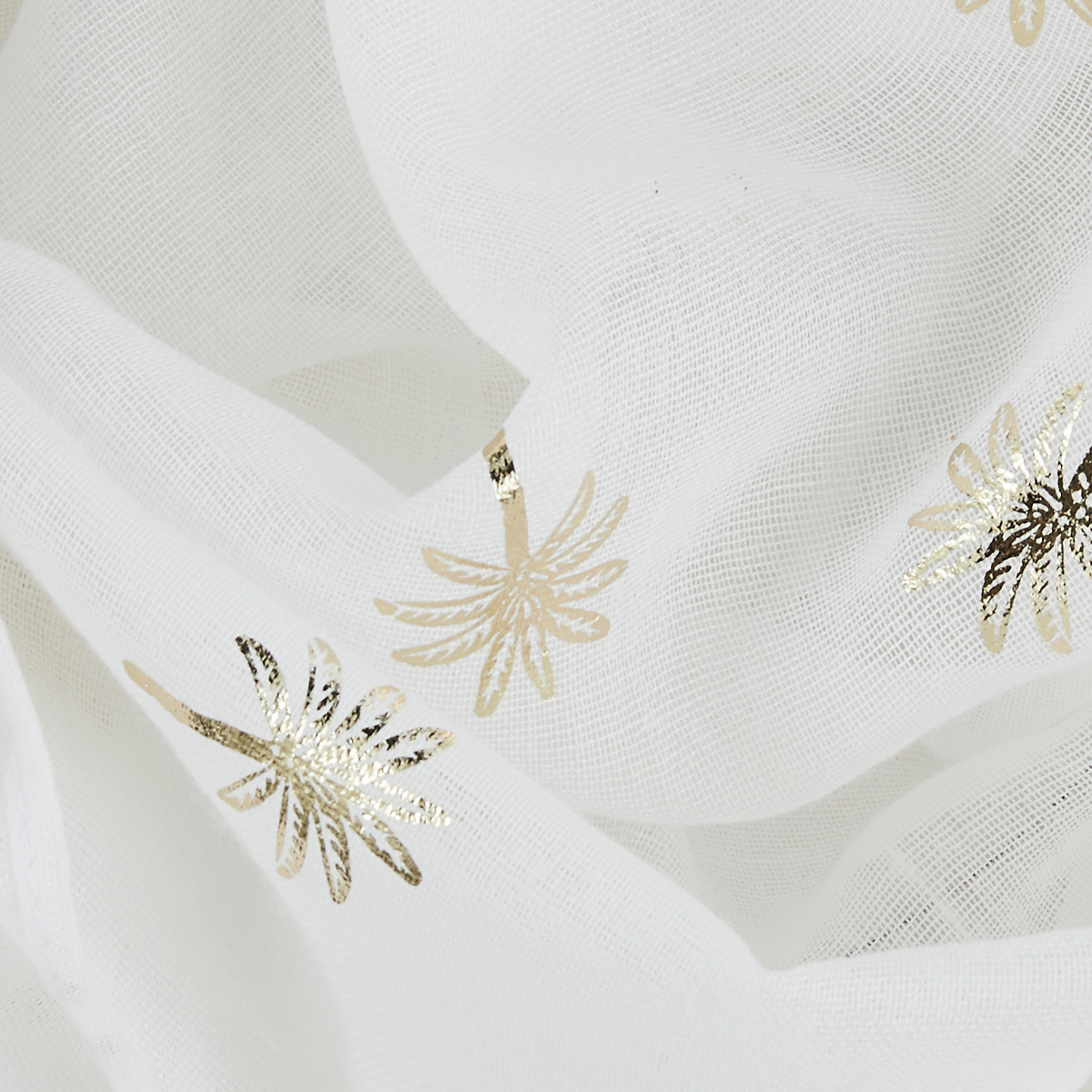 Foulard blanc à motif palmier doré