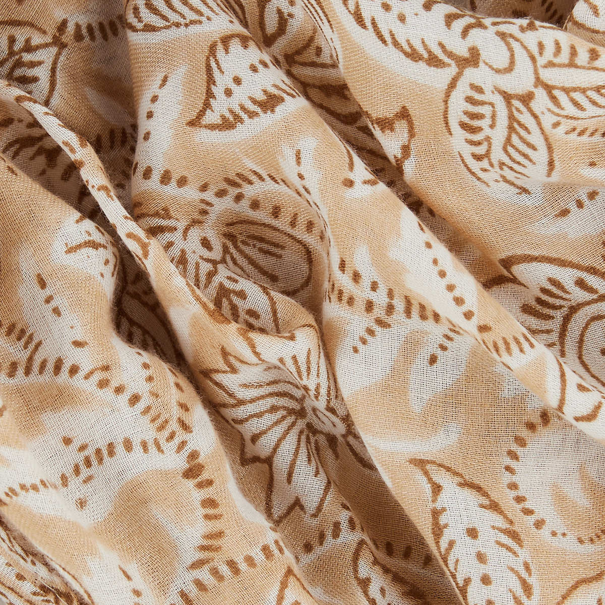 Foulard à motifs floraux beige