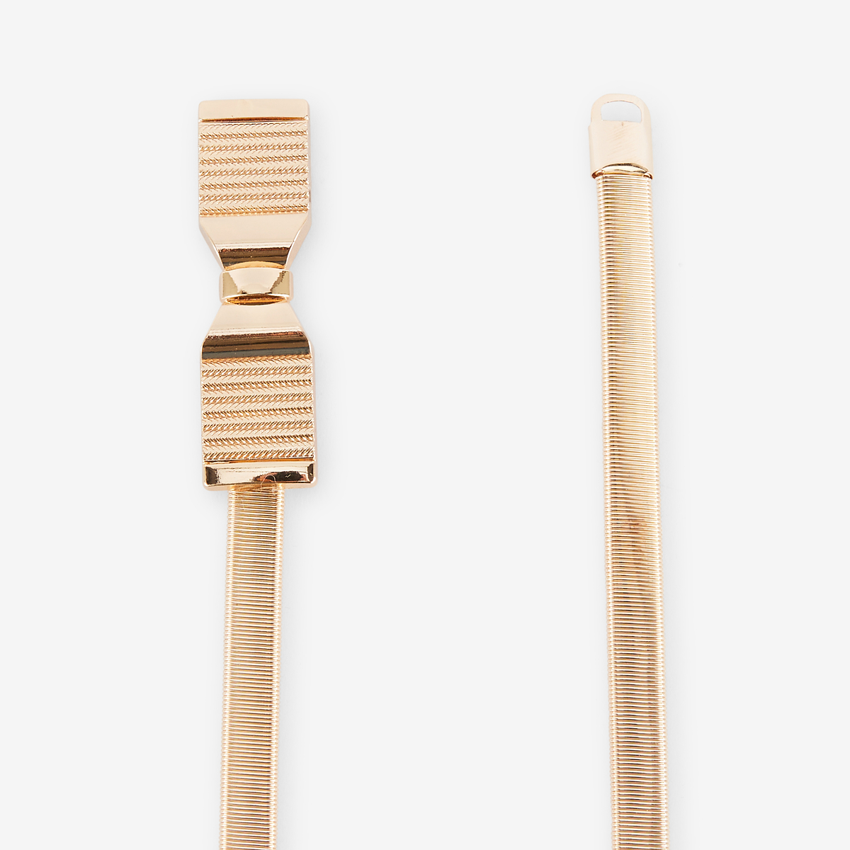 Ceinture fine élastique boucle noeud doré