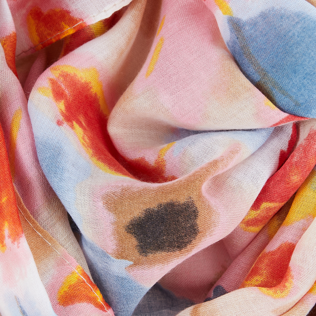 Foulard à motifs abstrait taché multicolore
