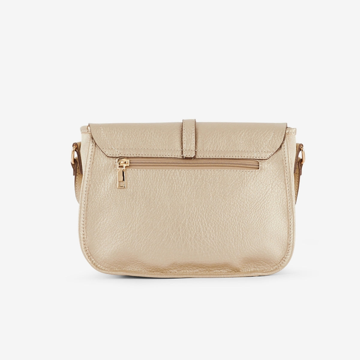 Sac à bandoulière bi-matière doré