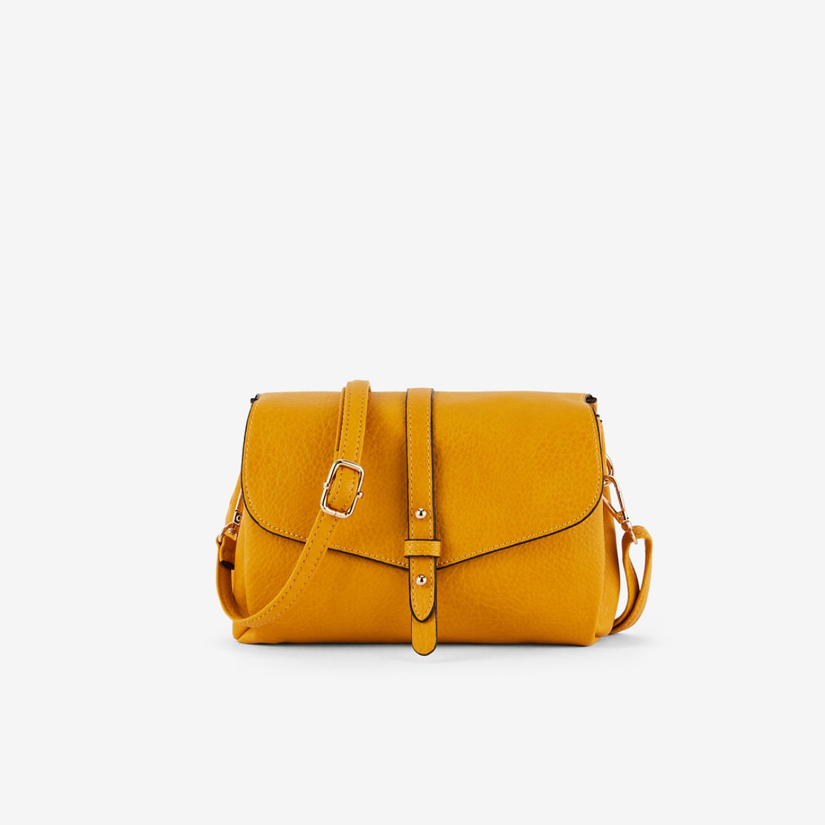 Sac à bandoulière effet grainé jaune