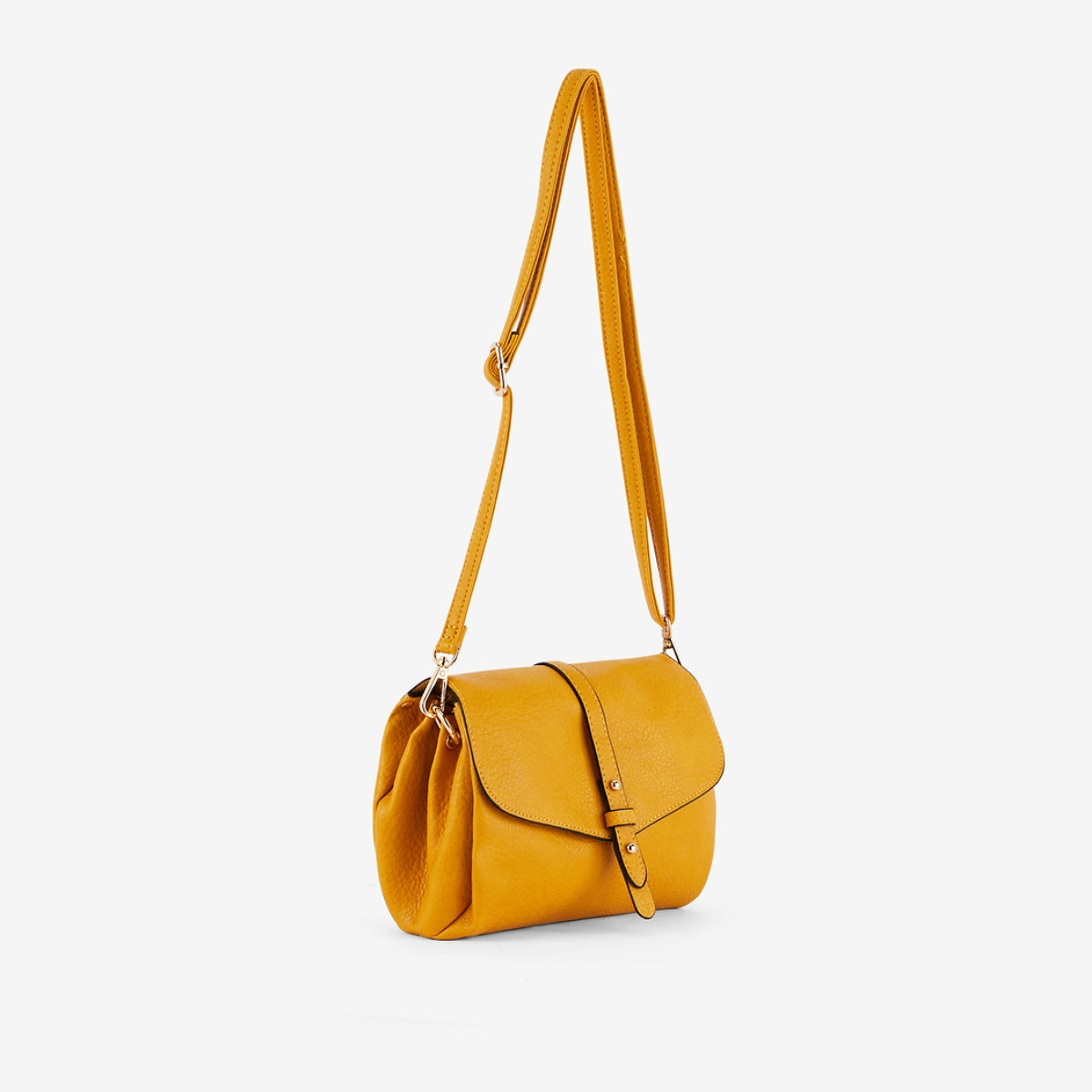 Sac à bandoulière effet grainé jaune