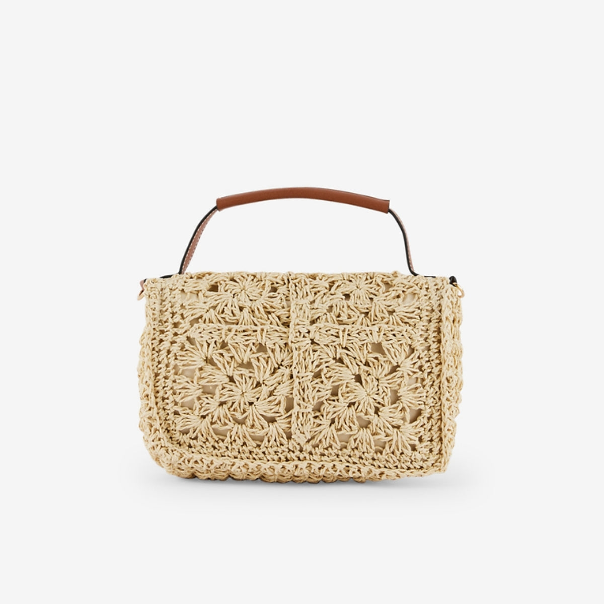 Sac à bandoulière raphia macramé beige