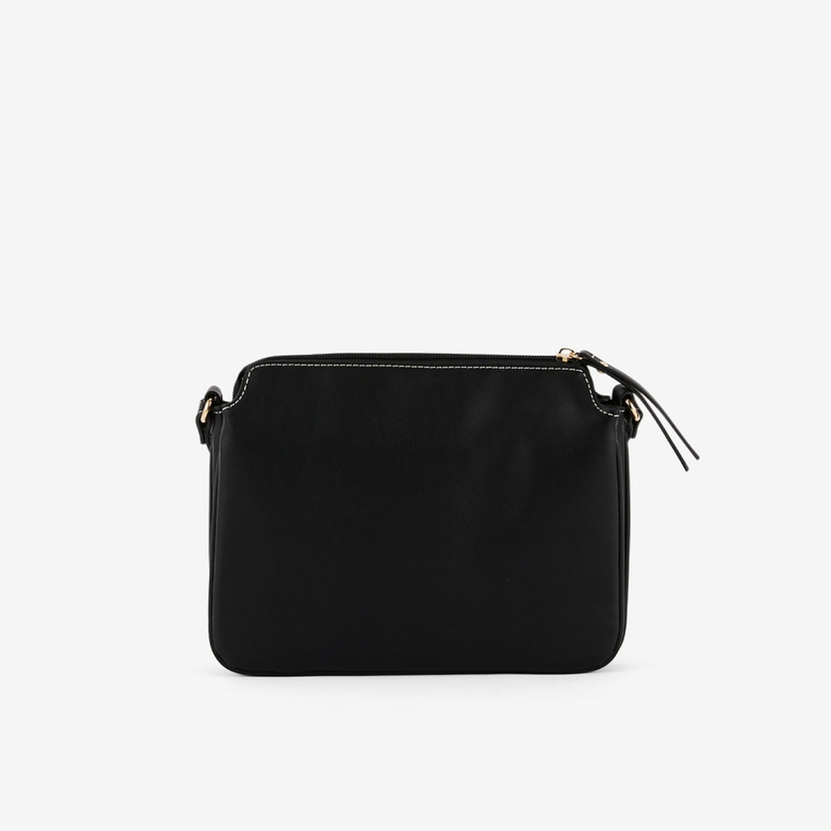 Sac à bandoulière bi-matière noir et écru